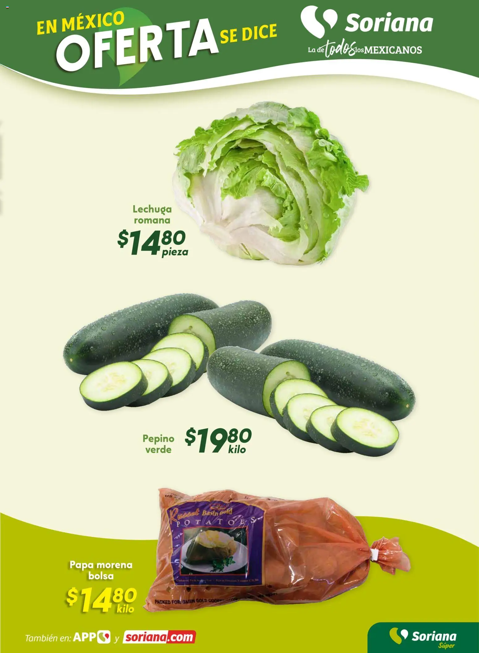Nuevas ofertas de Soriana válidas en toda la República Mexicana desde el 31.10.2025. ¡Encuentra las mejores ofertas en Soriana - Fin de Semana Súper: Saltillo y Torreón! | Página: 3 | Productos: Papa, Bolsa, Lechuga