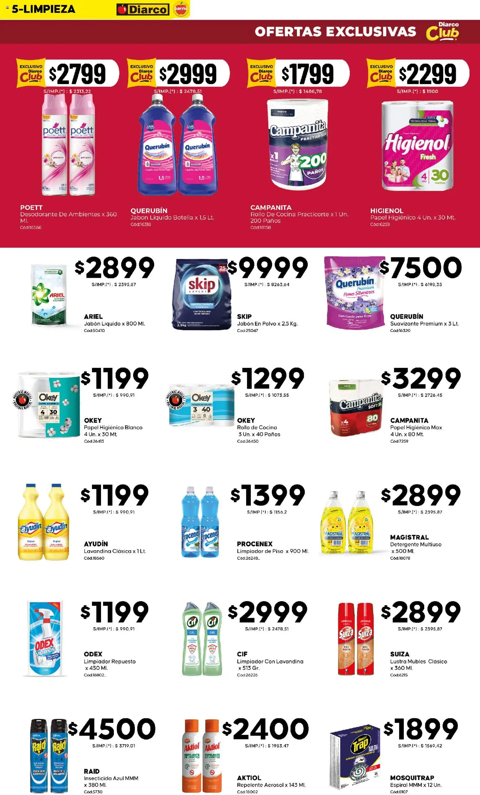 Diarco - Ofertas Diarco Barrio │ válido desde el 17.11.2025 | Página: 5 | Productos: Repelente, Jabón líquido, Detergente, Limpiador