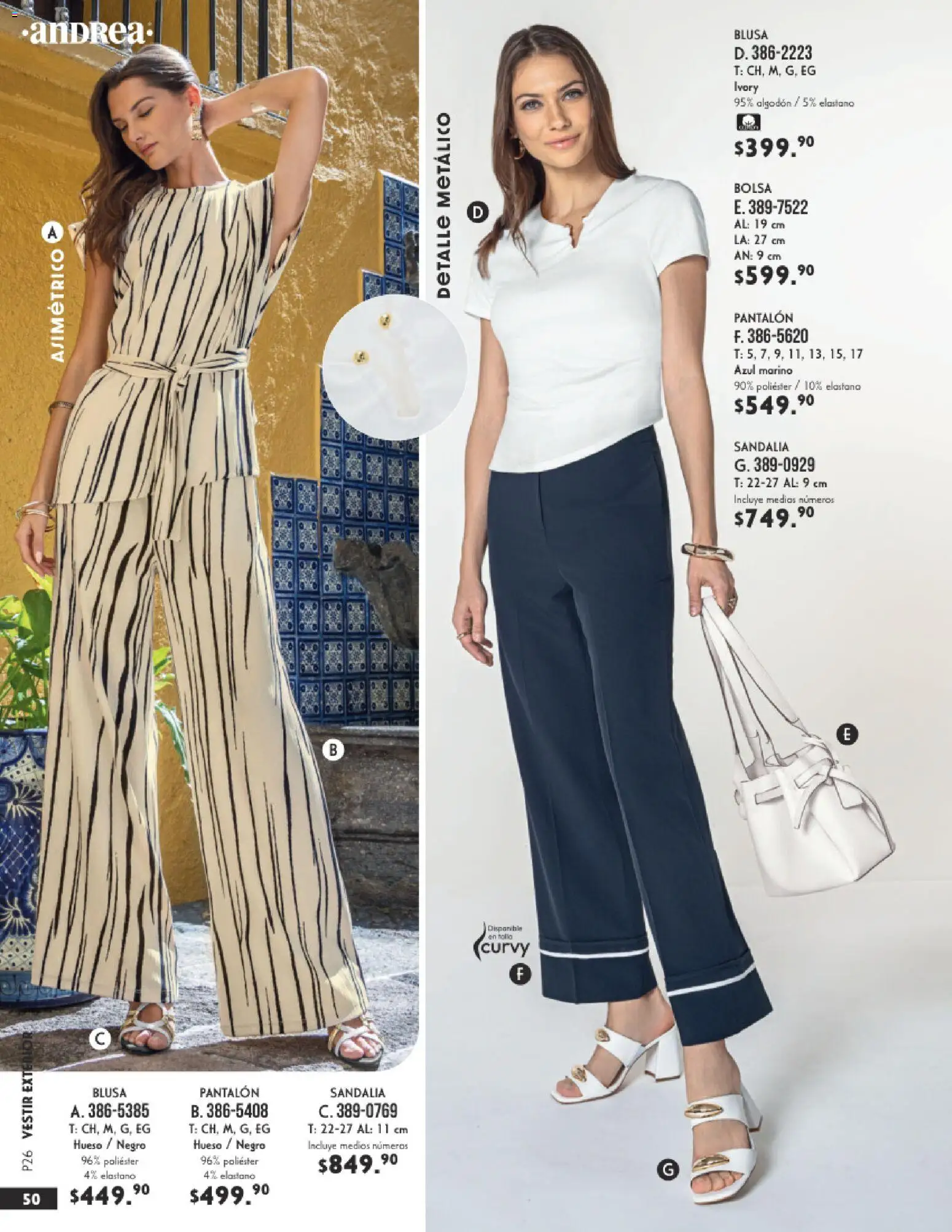 Nuevas ofertas de Andrea válidas en toda la República Mexicana desde el 25.01.2026. ¡Encuentra las mejores ofertas en Andrea catálogo Vestir! | Página: 50 | Productos: Pollo, Blusa, Bolsa, Algodón