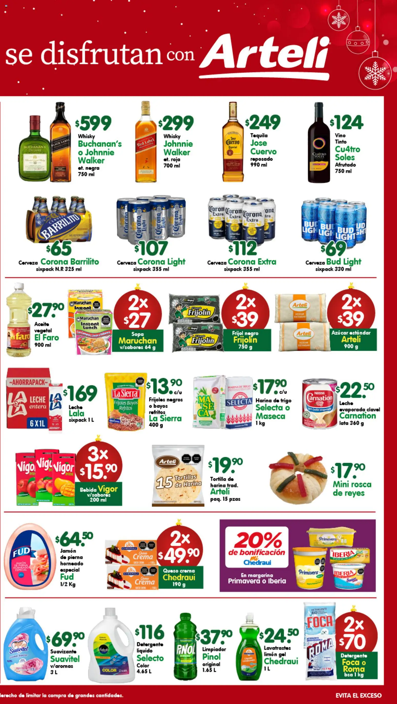Nuevas ofertas de Arteli válidas en toda la República Mexicana desde el 15.12.2025. ¡Encuentra las mejores ofertas en Arteli folleto Valles! | Página: 2 | Productos: Leche, Cerveza, Vino, Whisky