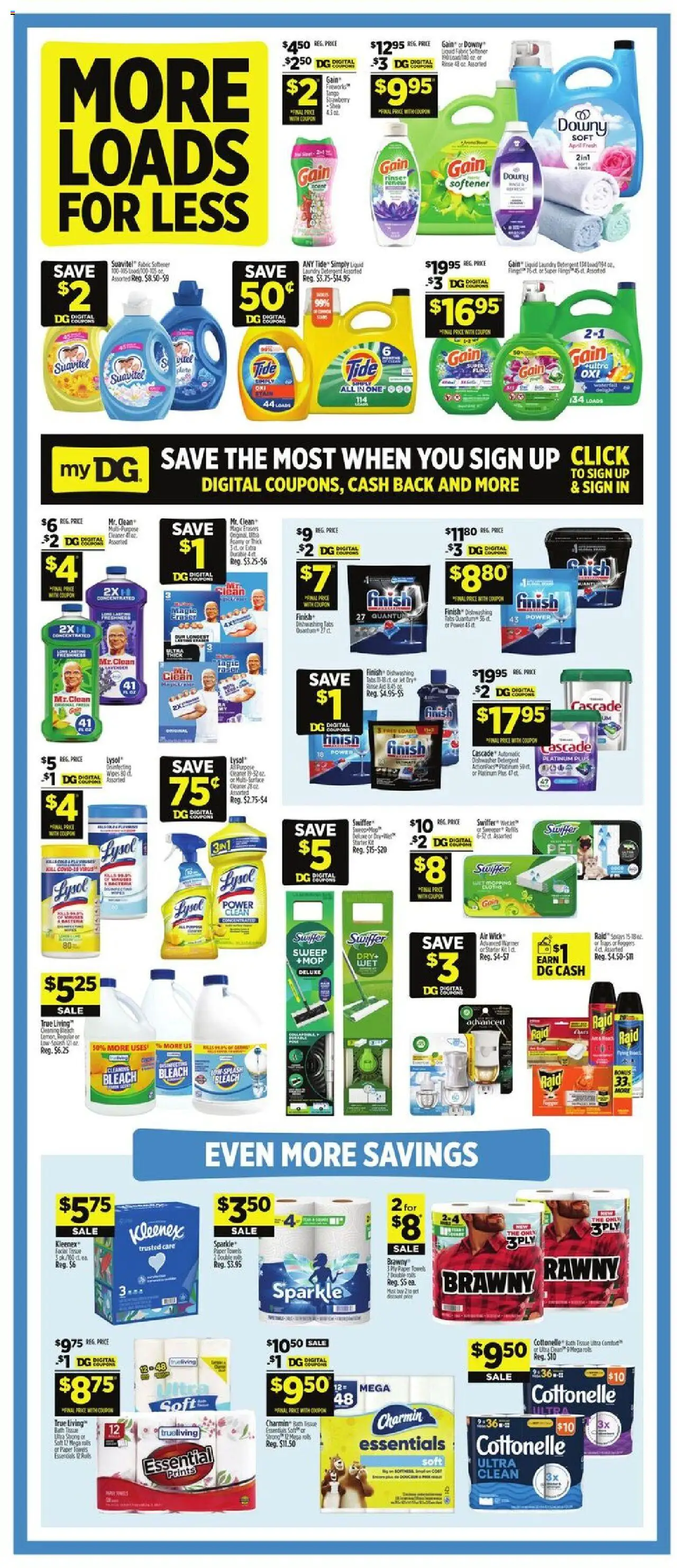 Dollar General Weekly Ad - valid from 07.09.2025 | Page: 14 | Products: Eraser, Detergent, Starter, Dishwasher