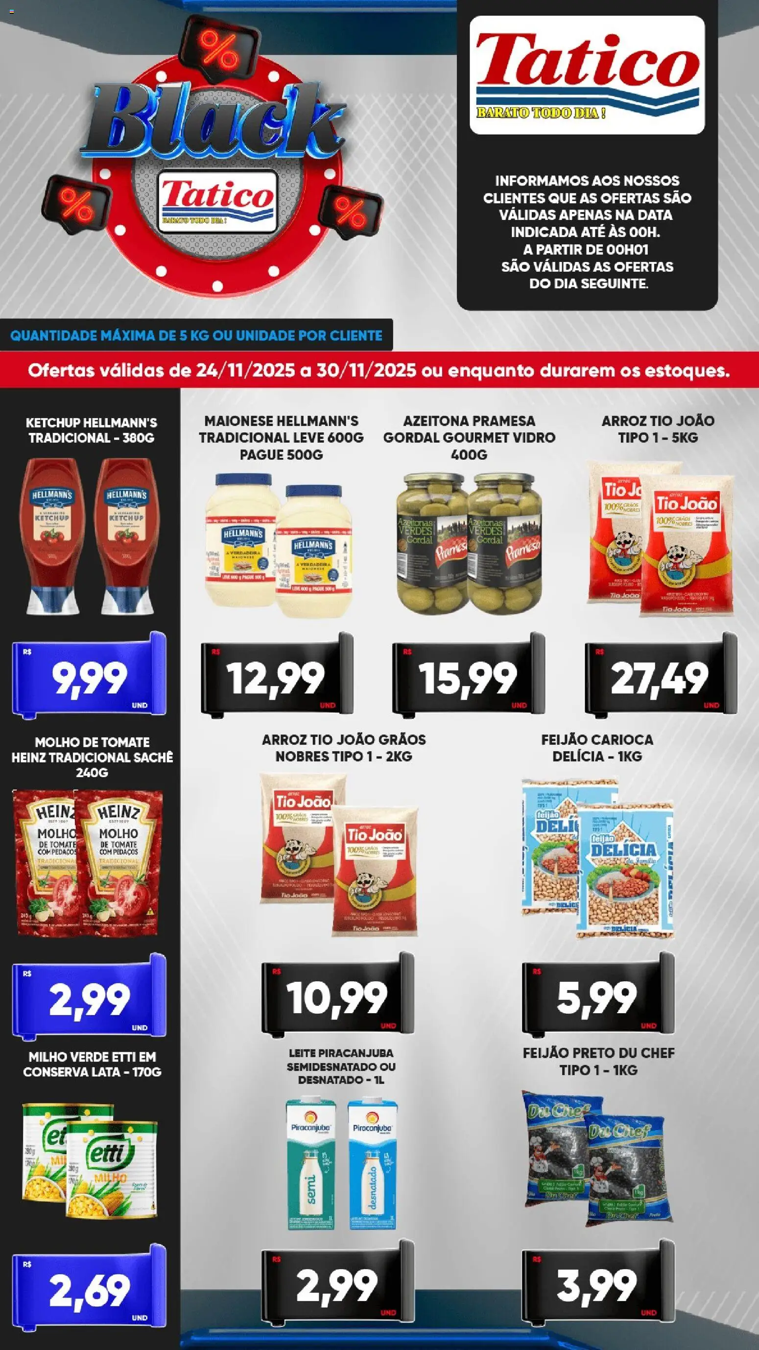 Tatico Folheto - válido de 24.11.2025 | Página: 3 | Produtos: Azeitonas, Feijão, Milho verde, Molho de tomate