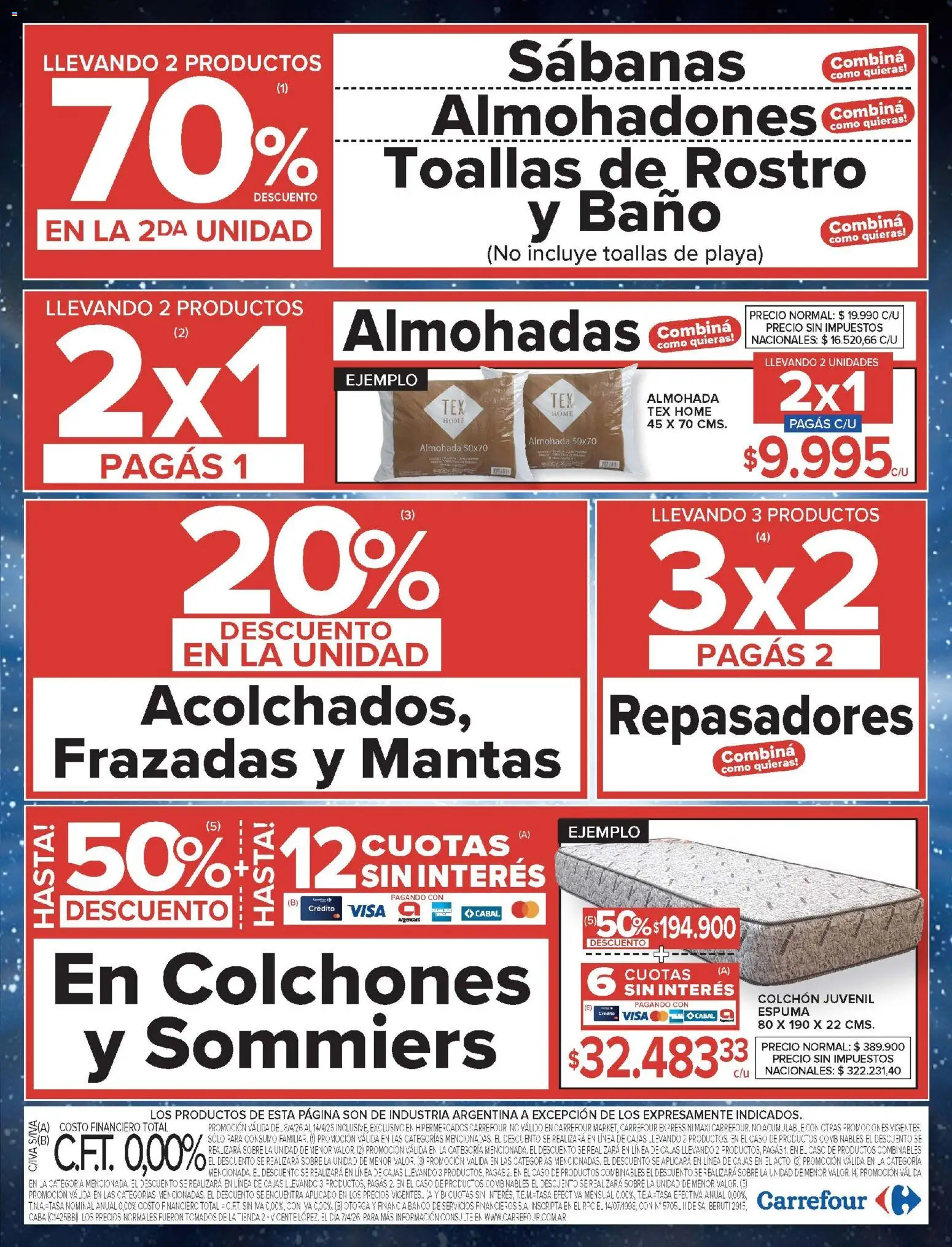 Carrefour ofertas │ válido desde el 08.04.2026 | Página: 21 | Productos: Caso, Toallas, Colchón, Baño