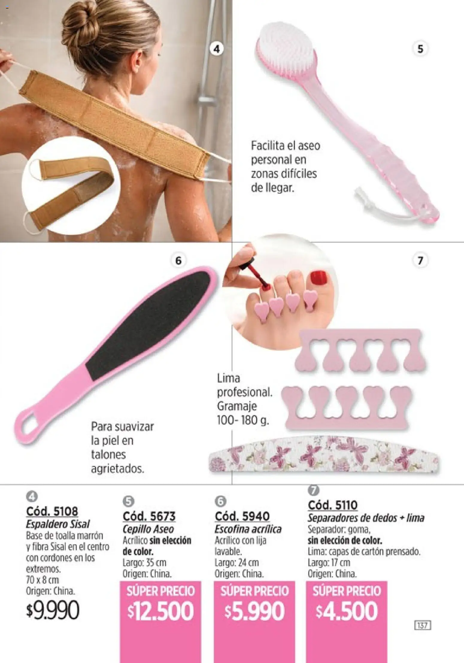 Catálogo Amodil Campaña 4 │ válido desde el 01.03.2026 | Página: 137 | Productos: Toalla, Cordones, Cepillo, Lima