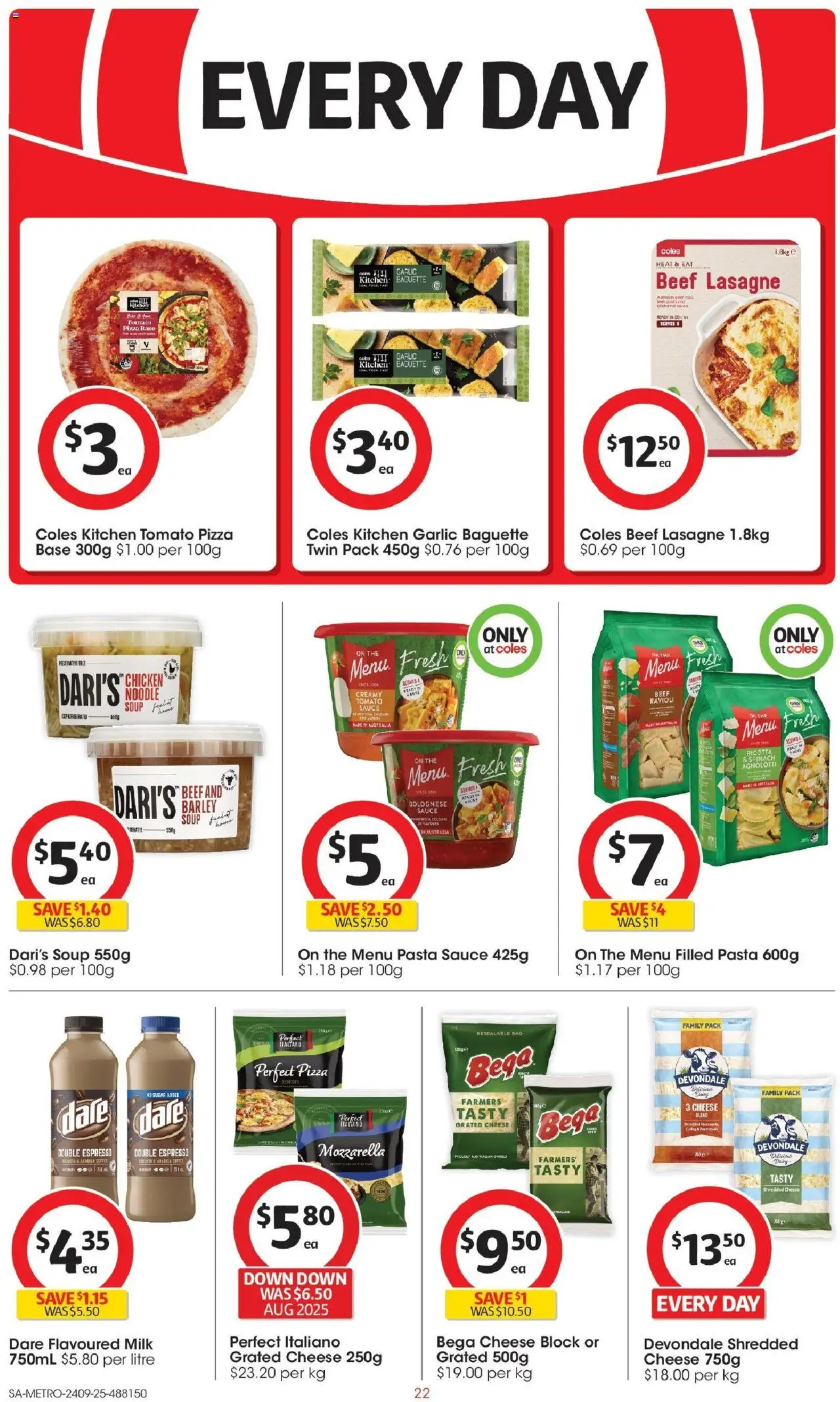 Coles catalogue - valid from 24.09.2025 | Page: 22 | Products: Chicken, Pasta, Sauce, Soup