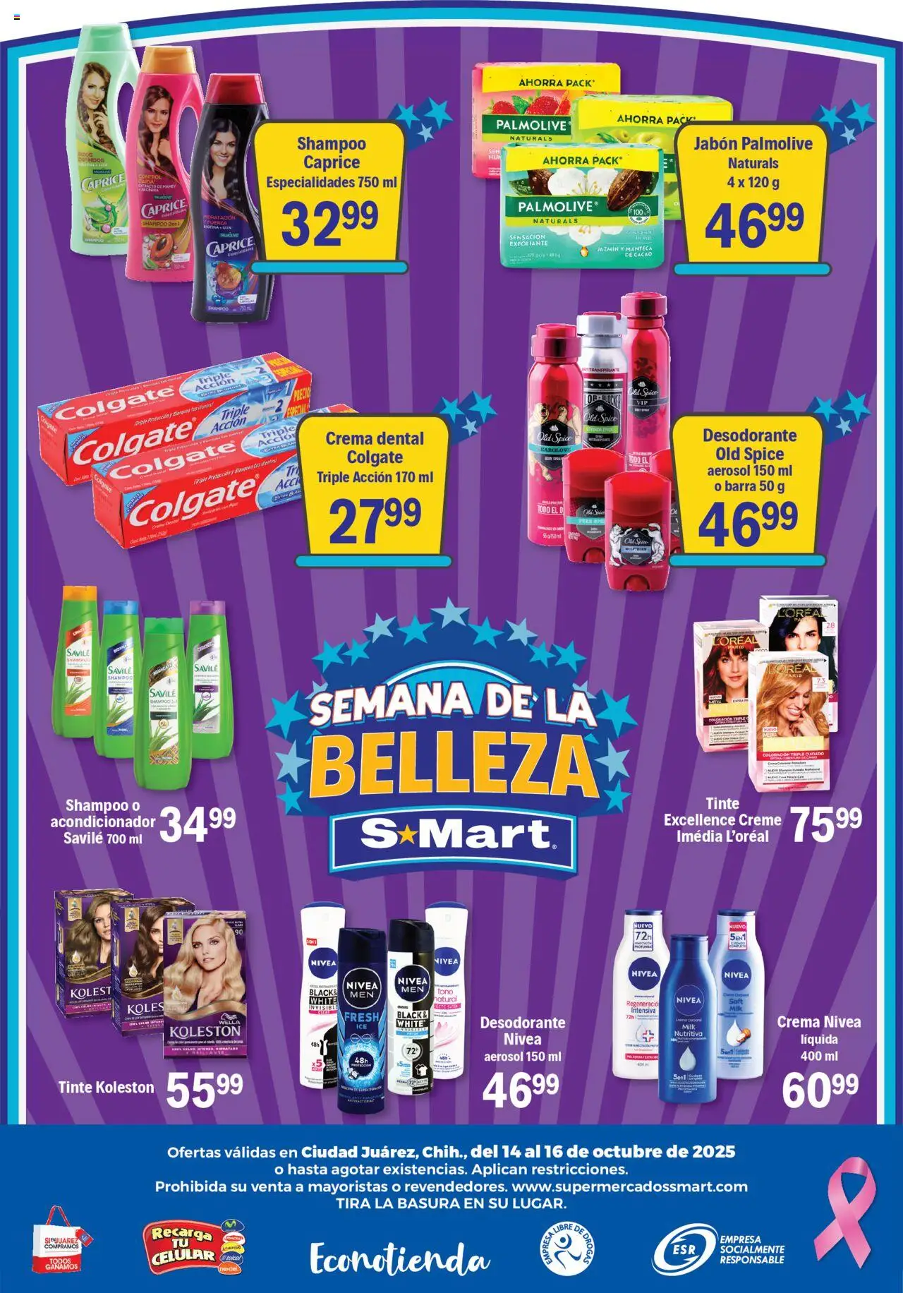 Nuevas ofertas de S-Mart válidas en toda la República Mexicana desde el 14.10.2025. ¡Encuentra las mejores ofertas en S-Mart - Folleto - Juarez! | Página: 6 | Productos: Desodorante, Crema, Huevo, Uva