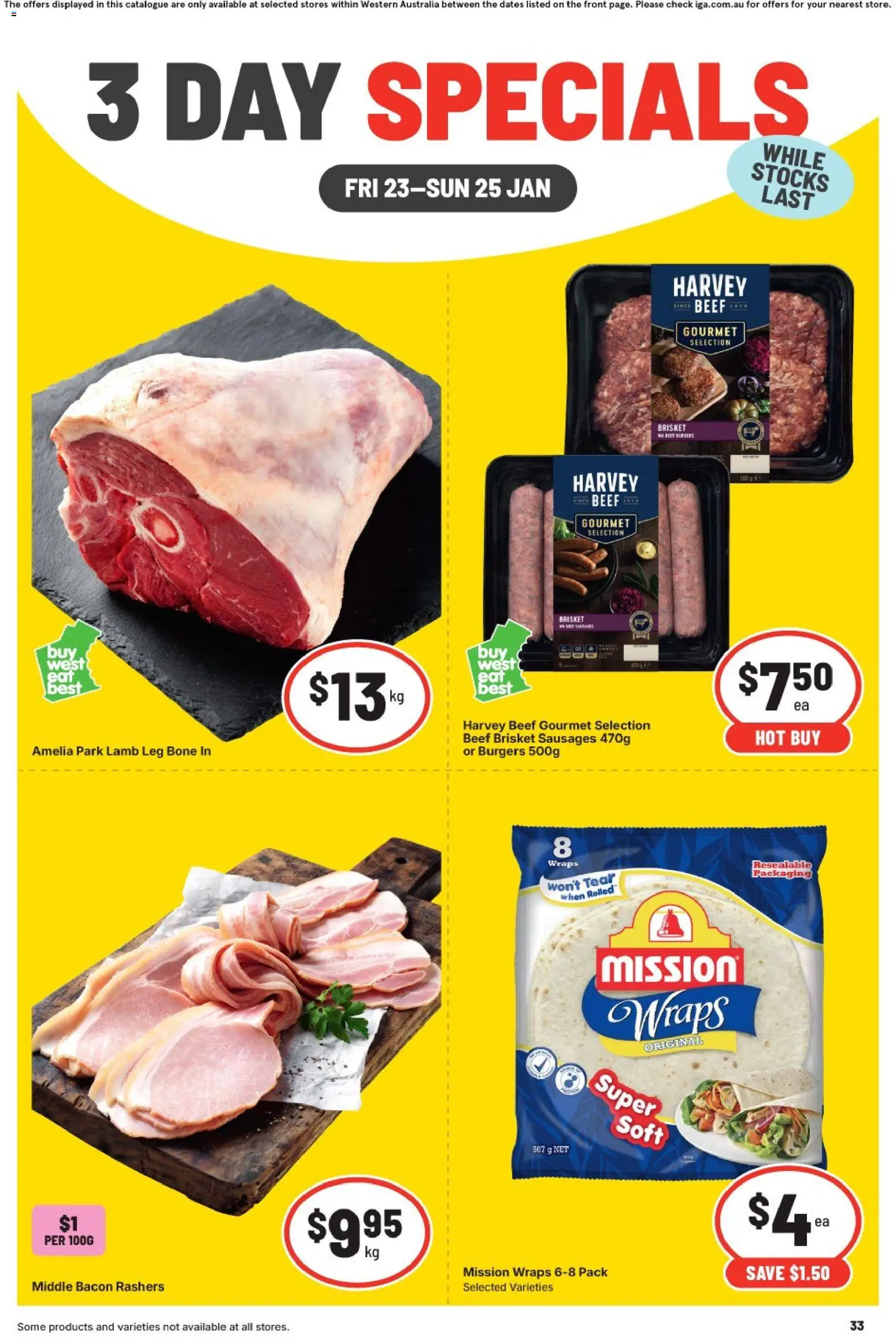 IGA catalogue - valid from 23.01.2026 | Page: 1 | Products: Bacon, Lamb, Beef