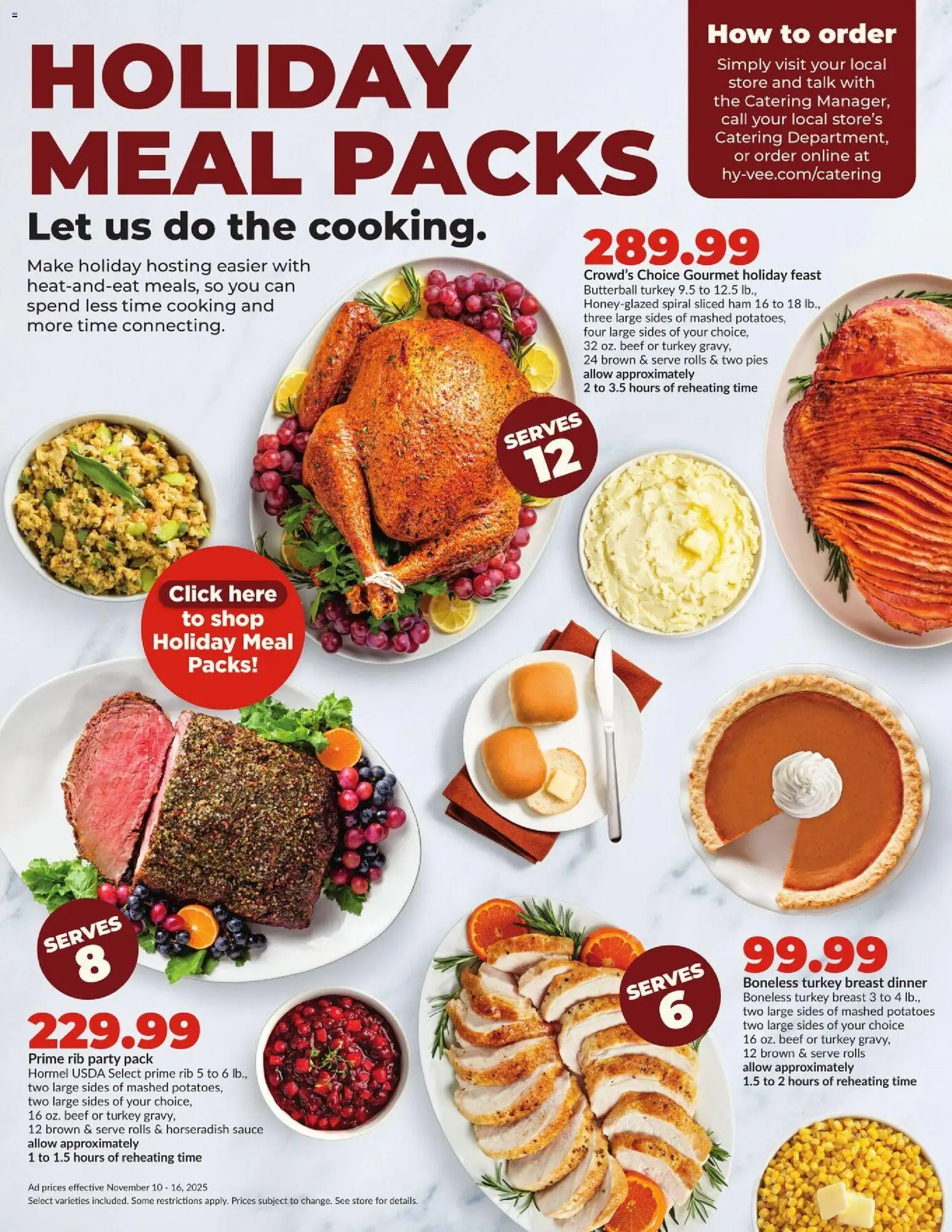 HyVee Weekly Ad - valid from 10.11.2025 | Page: 4 | Products: Ham, Beef, Potatoes, Sauce
