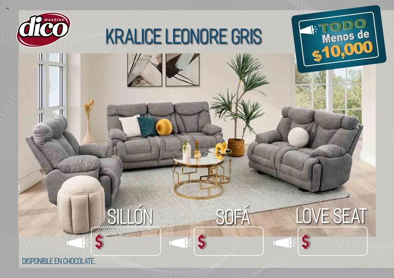 Nuevas ofertas de Muebles Dico válidas en toda la República Mexicana desde el 25.09.2025. ¡Encuentra las mejores ofertas en Muebles Dico - Catálogo TODO menos de 10000! | Página: 39 | Productos: Sofá, Sillón