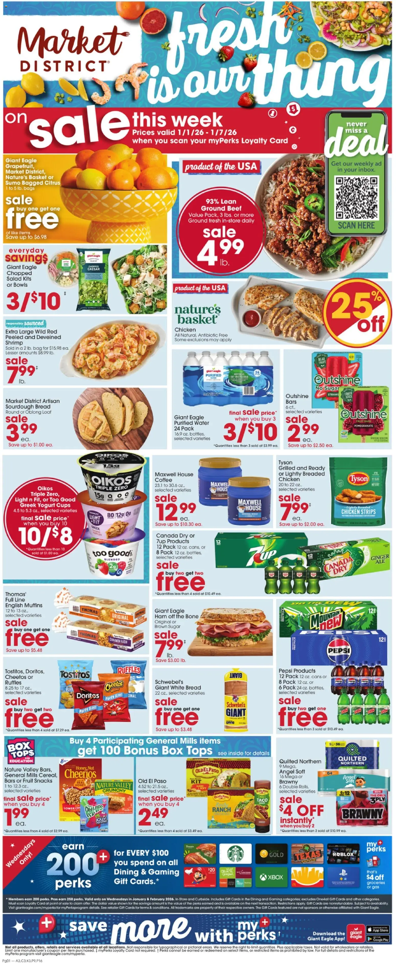 Giant Eagle Weekly Ad - valid from 01.01.2026 | Page: 1 | Products: Ginger, Box, Yogurt, Sugar