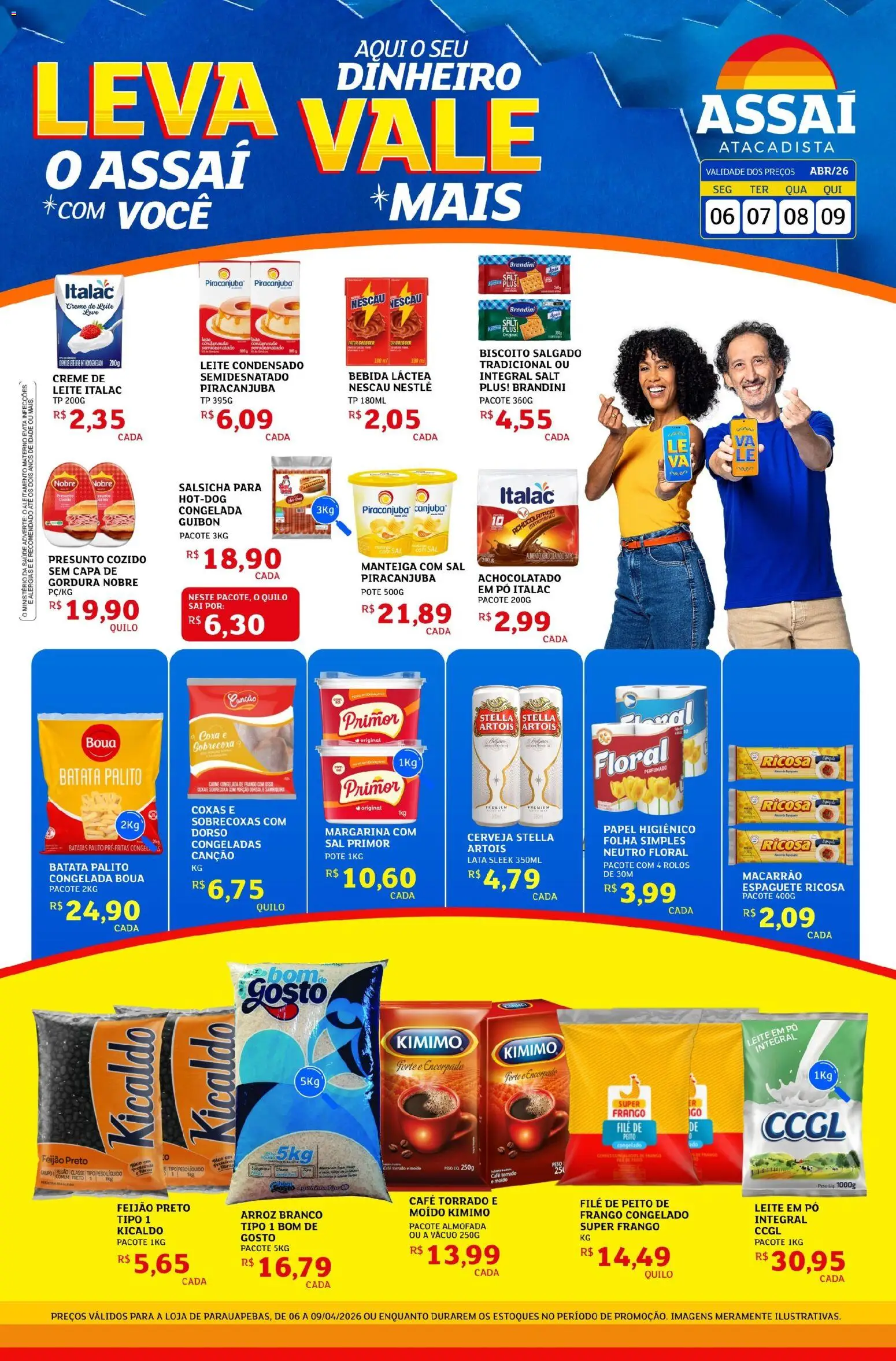 Assaí Atacadista Folheto - válido de 06.04.2026 | Página: 1 | Produtos: Almofada, Cerveja, Batata, Creme de leite