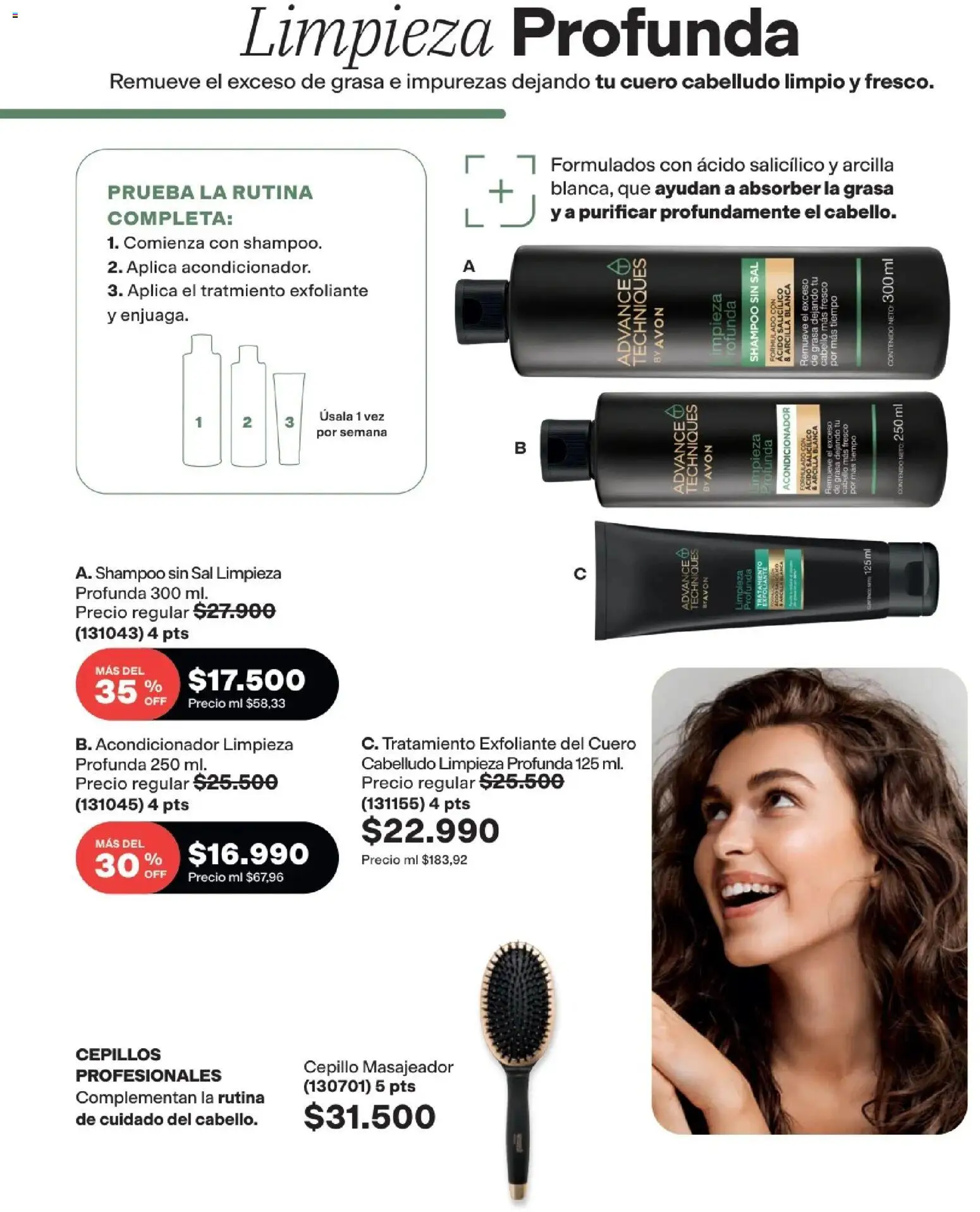 Avon revista - valida desde el 01.05.2026 | Página: 185 | Productos: Sal, Shampoo, Cepillo, Acondicionador