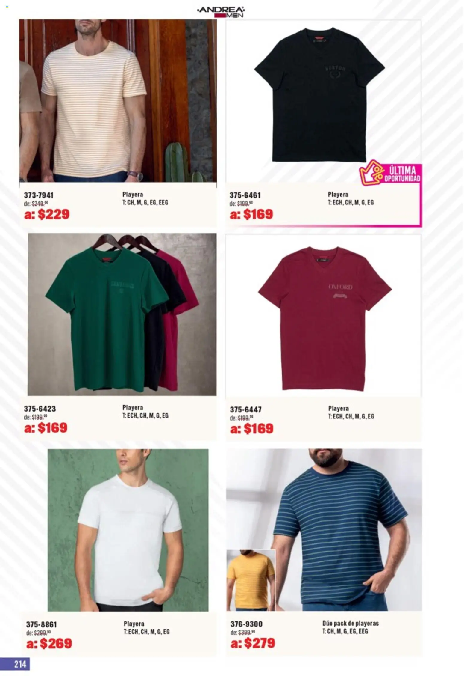 Nuevas ofertas de Andrea válidas en toda la República Mexicana desde el 05.04.2026. ¡Encuentra las mejores ofertas en Andrea catálogo Outlet! | Página: 214 | Productos: Playera