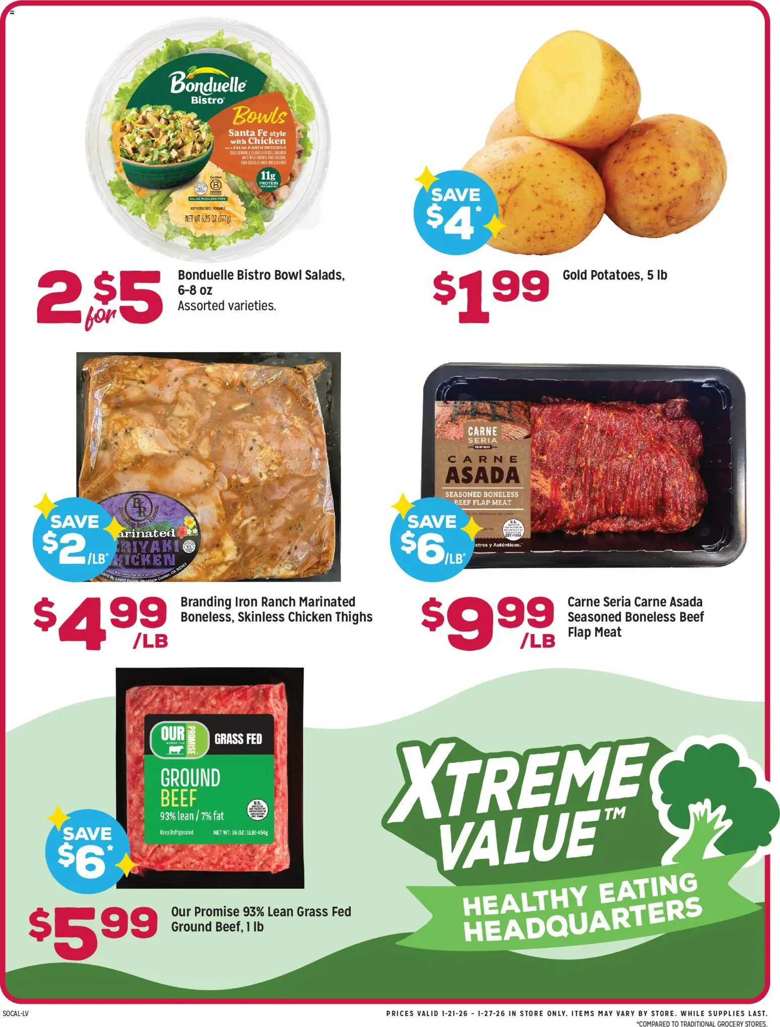 Grocery Outlet Weekly Ad - CA - valid from 21.01.2026 | Page: 2 | Products: Cheese, Beef, Salad, Iron