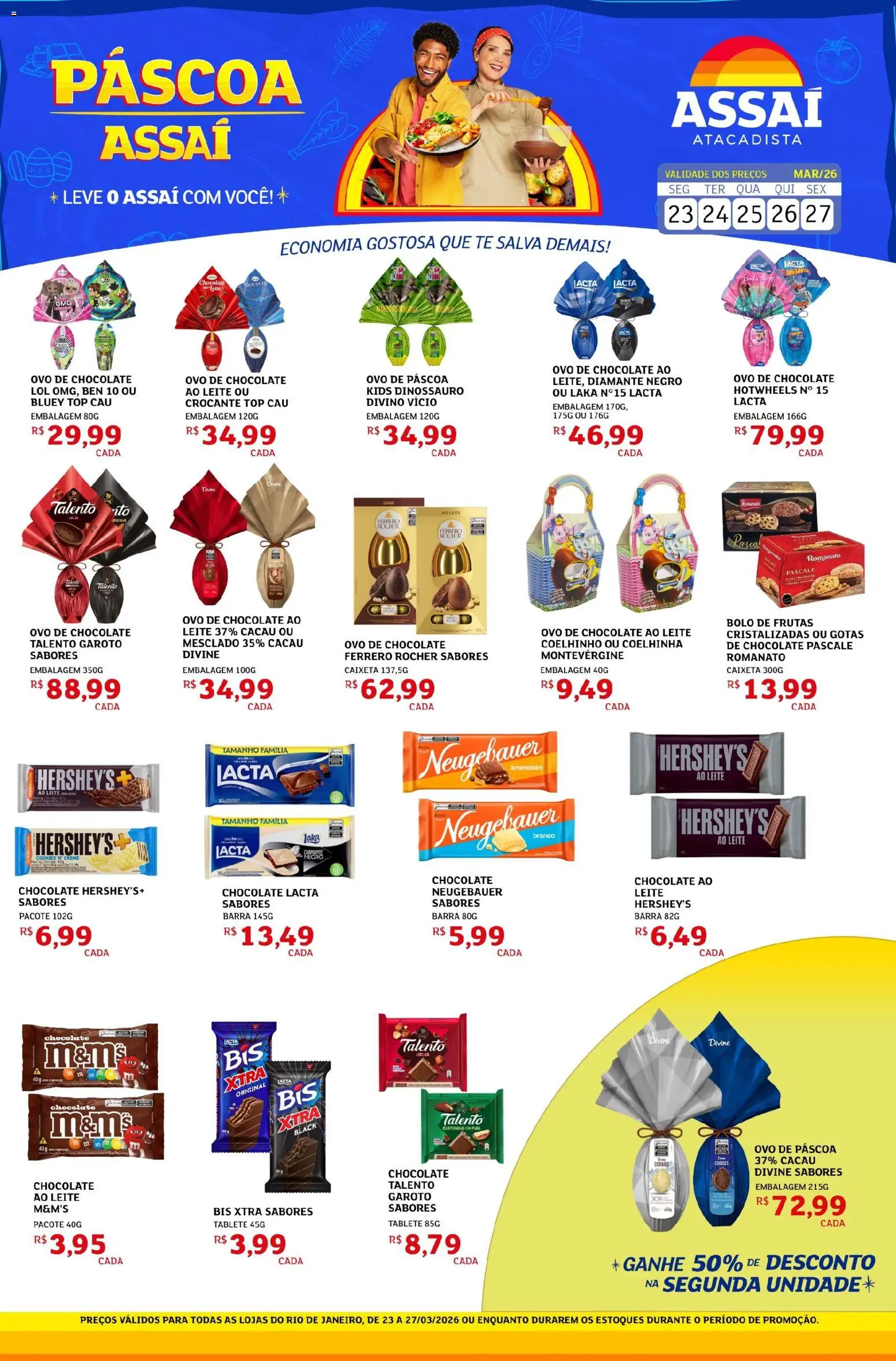 Assaí Atacadista Folheto - válido de 23.03.2026 | Página: 1 | Produtos: Amendoim, Leite, Neugebauer, Cookies