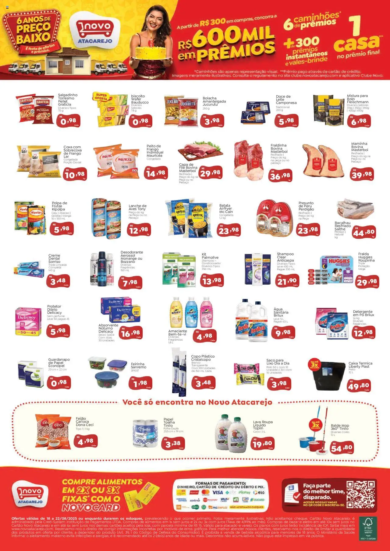 Novo Atacarejo Folheto - válido de 18.08.2025 | Página: 2 | Produtos: Mop, Bacalhau, Presunto, Amaciante