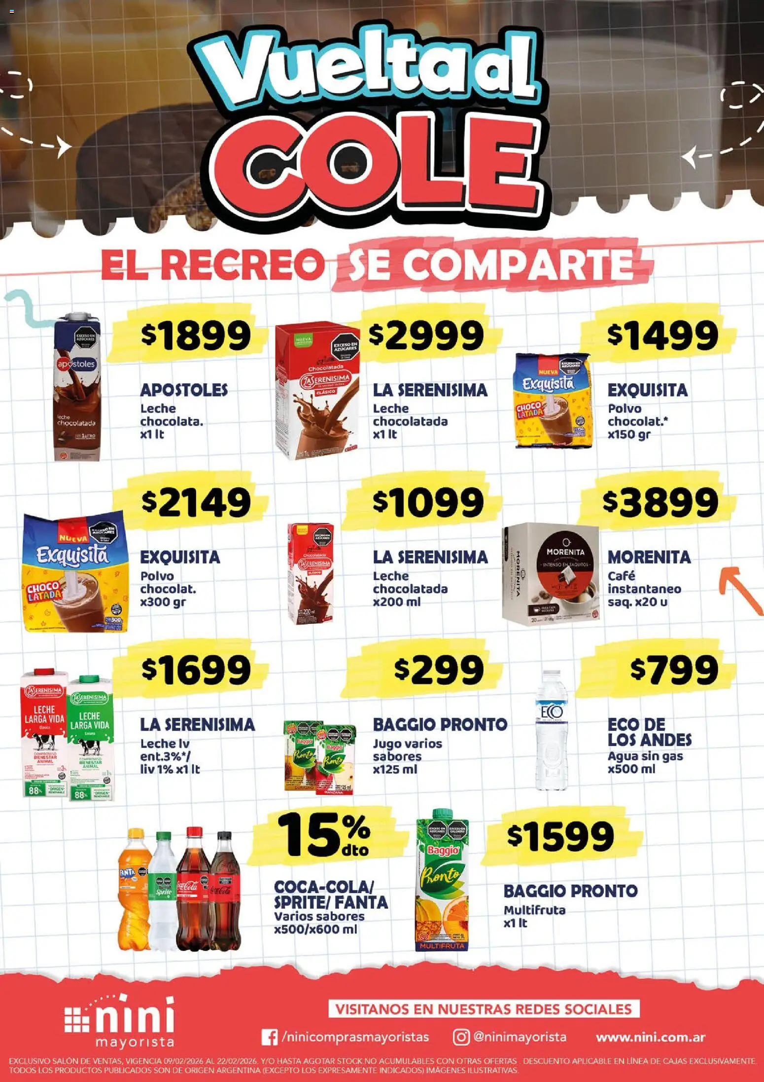 Vuelta al COLE │ válido desde el 09.02.2026 | Página: 5 | Productos: Polvo, Agua, Leche, Chocolatada