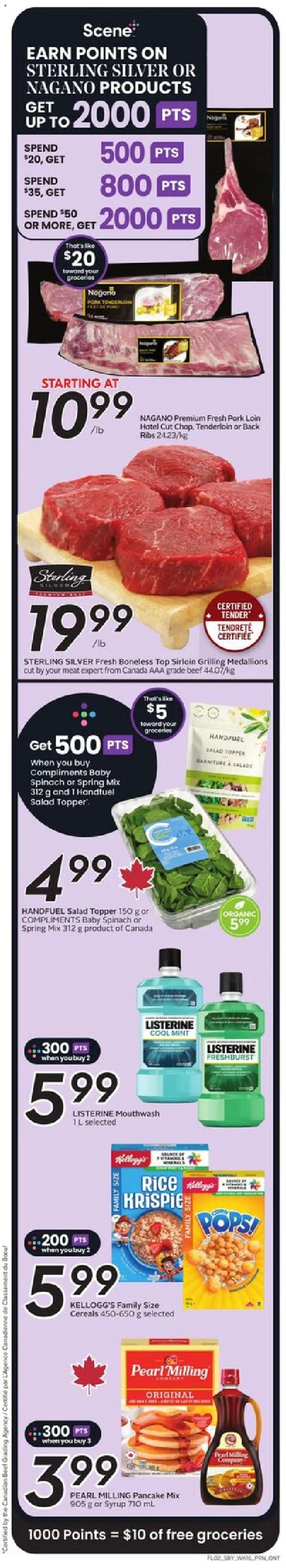 Sobeys flyer valid from 14.08.2025 | Page: 3 | Products: Rice, Beef, Cereals, Salad