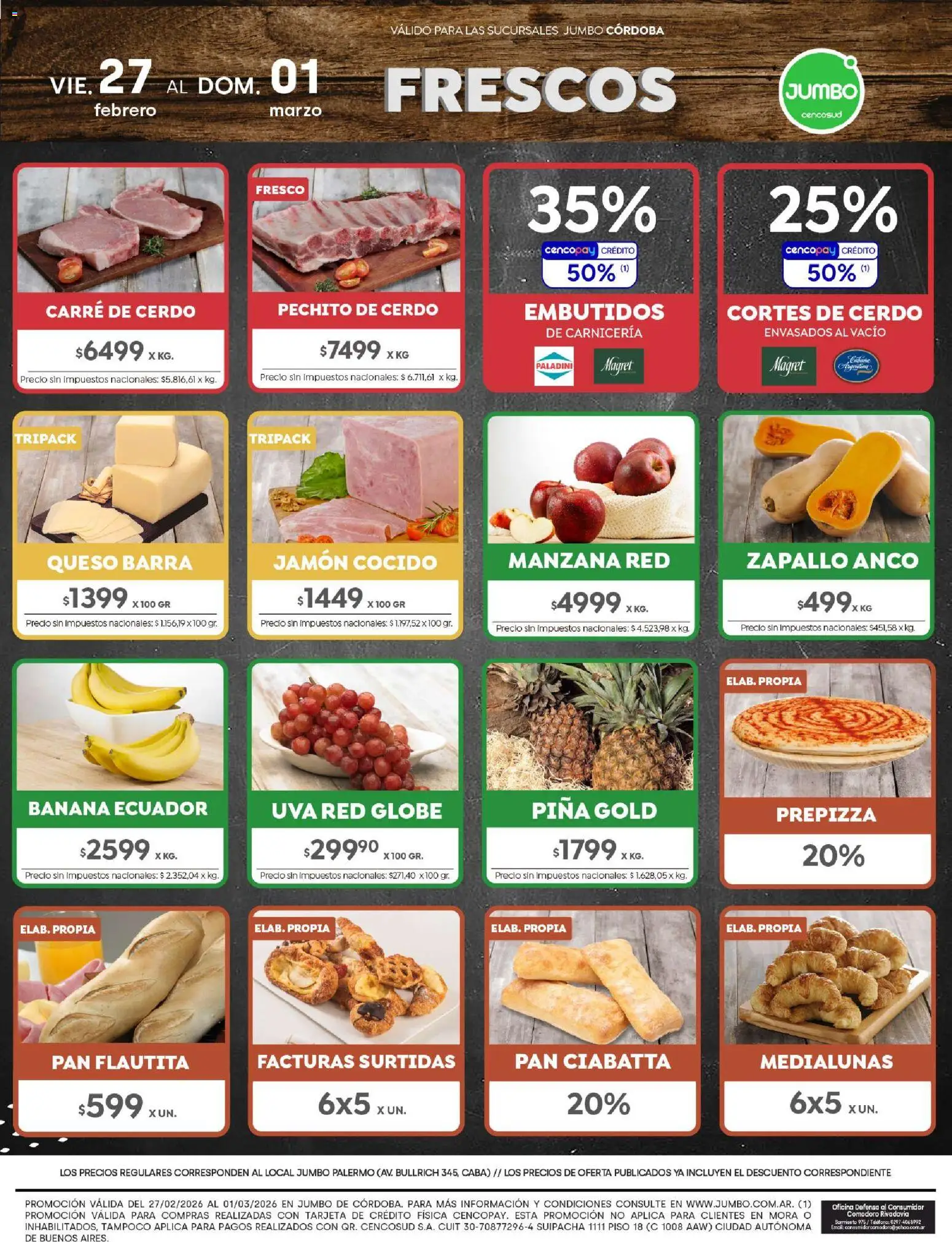 Jumbo - Ofertas | Córdoba │ válido desde el 27.02.2026 | Página: 7 | Productos: Jamón cocido, Manzana, Queso, Jamón