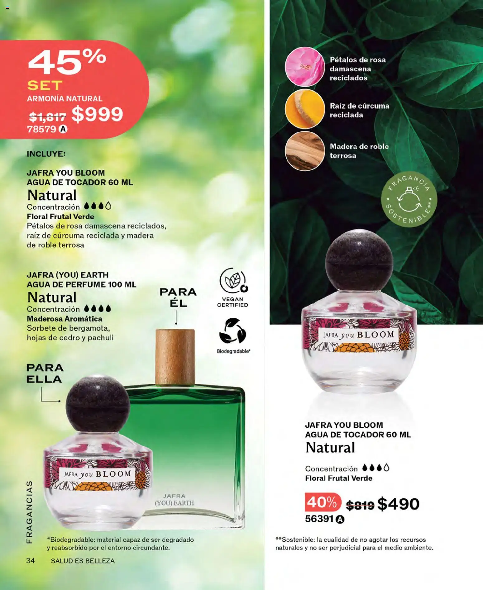 Nuevas ofertas de JAFRA válidas en toda la República Mexicana desde el 01.11.2025. ¡Encuentra las mejores ofertas en JAFRA catálogo! | Página: 34 | Productos: Agua, Cúrcuma, Perfume, Fragancia