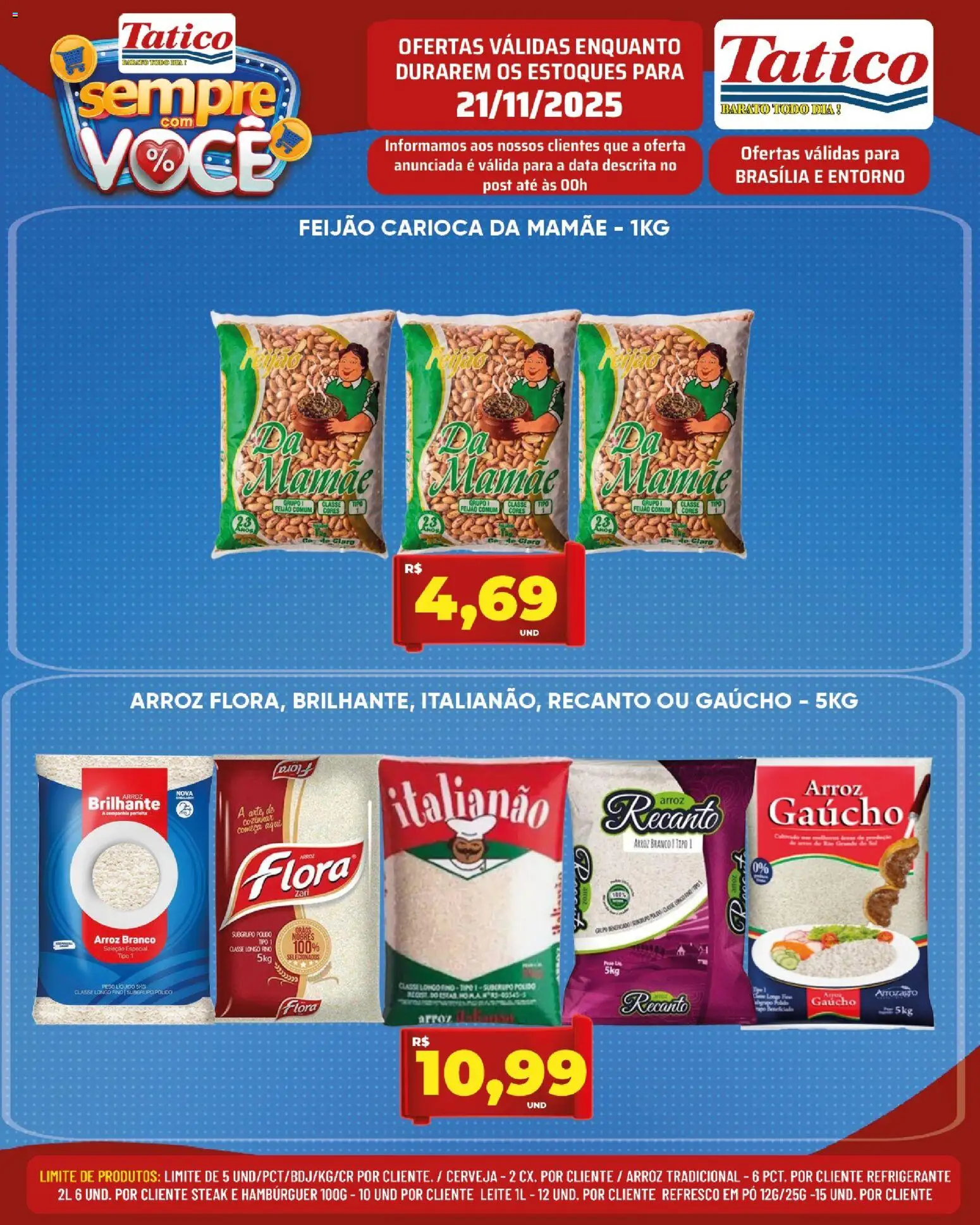 Tatico Folheto - válido de 21.11.2025 | Página: 1 | Produtos: Feijão, Pó, Cerveja, Arroz