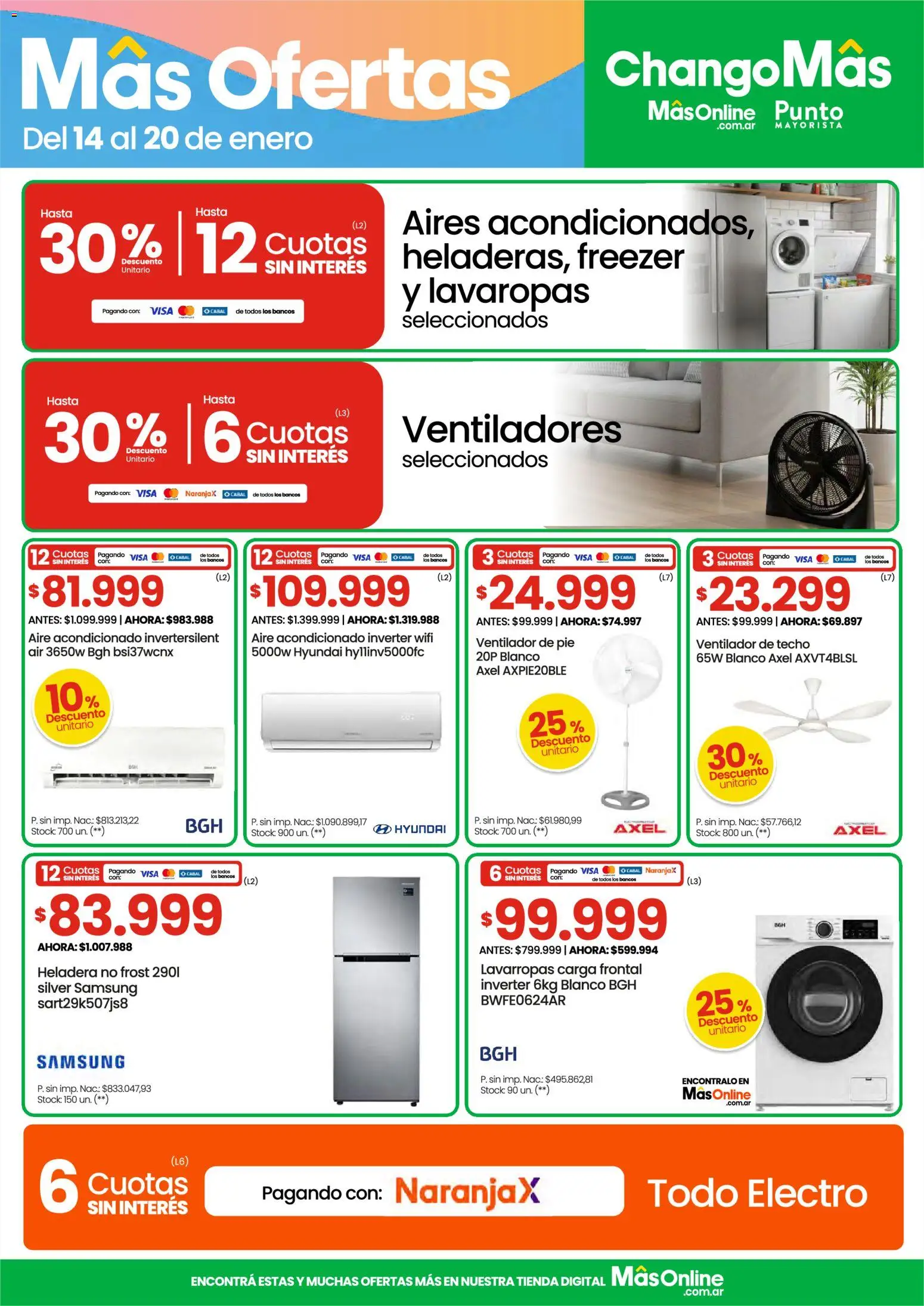Punto Mayorista catálogo │ válido desde el 14.01.2026 | Página: 11 | Productos: Aire acondicionado, Lavarropas, Heladera, Freezer