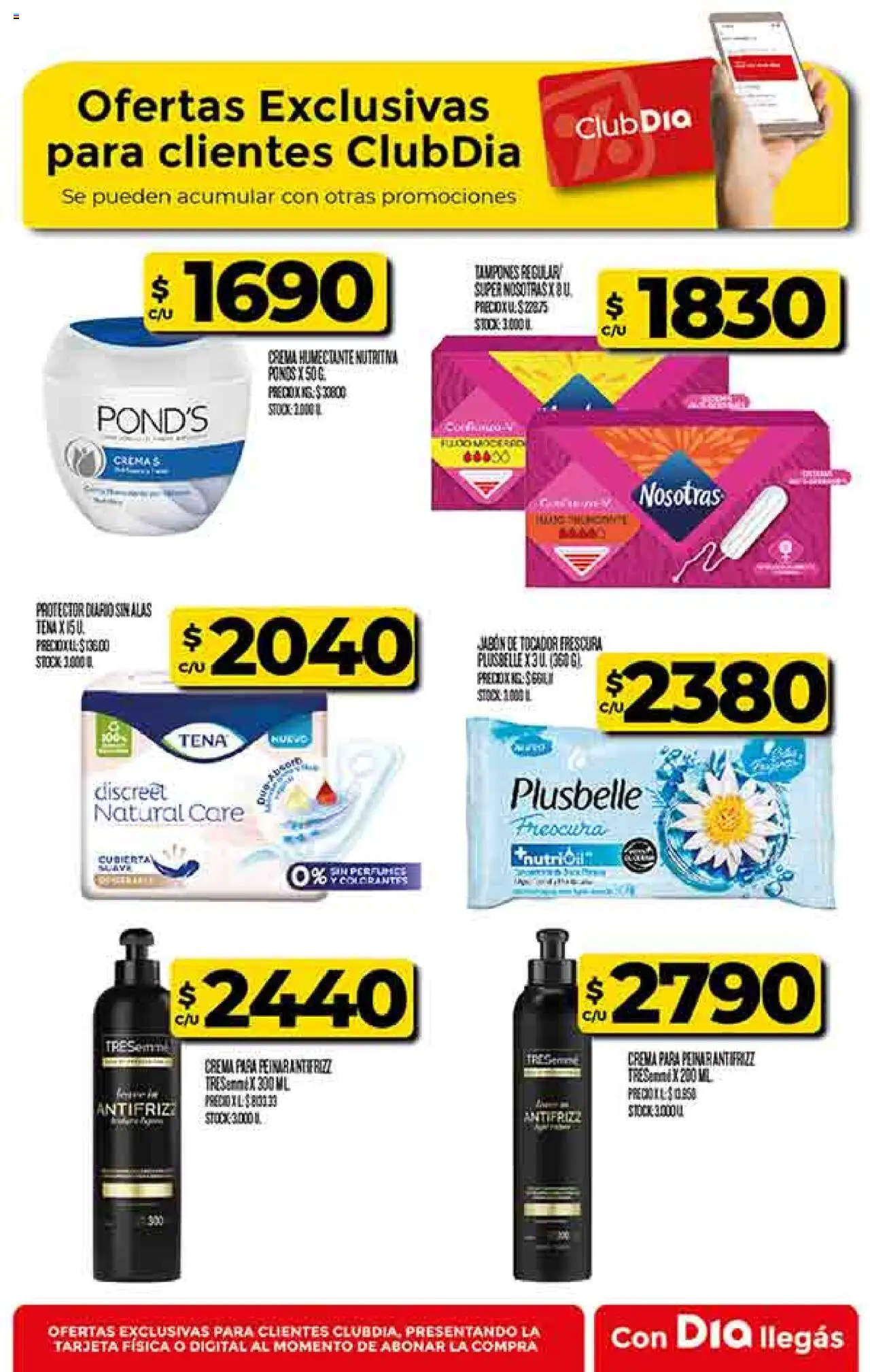 Supermercado DIA Ofertas │ válido desde el 20.08.2025 | Página: 52 | Productos: Tampones, Jabón, Huevo, Crema