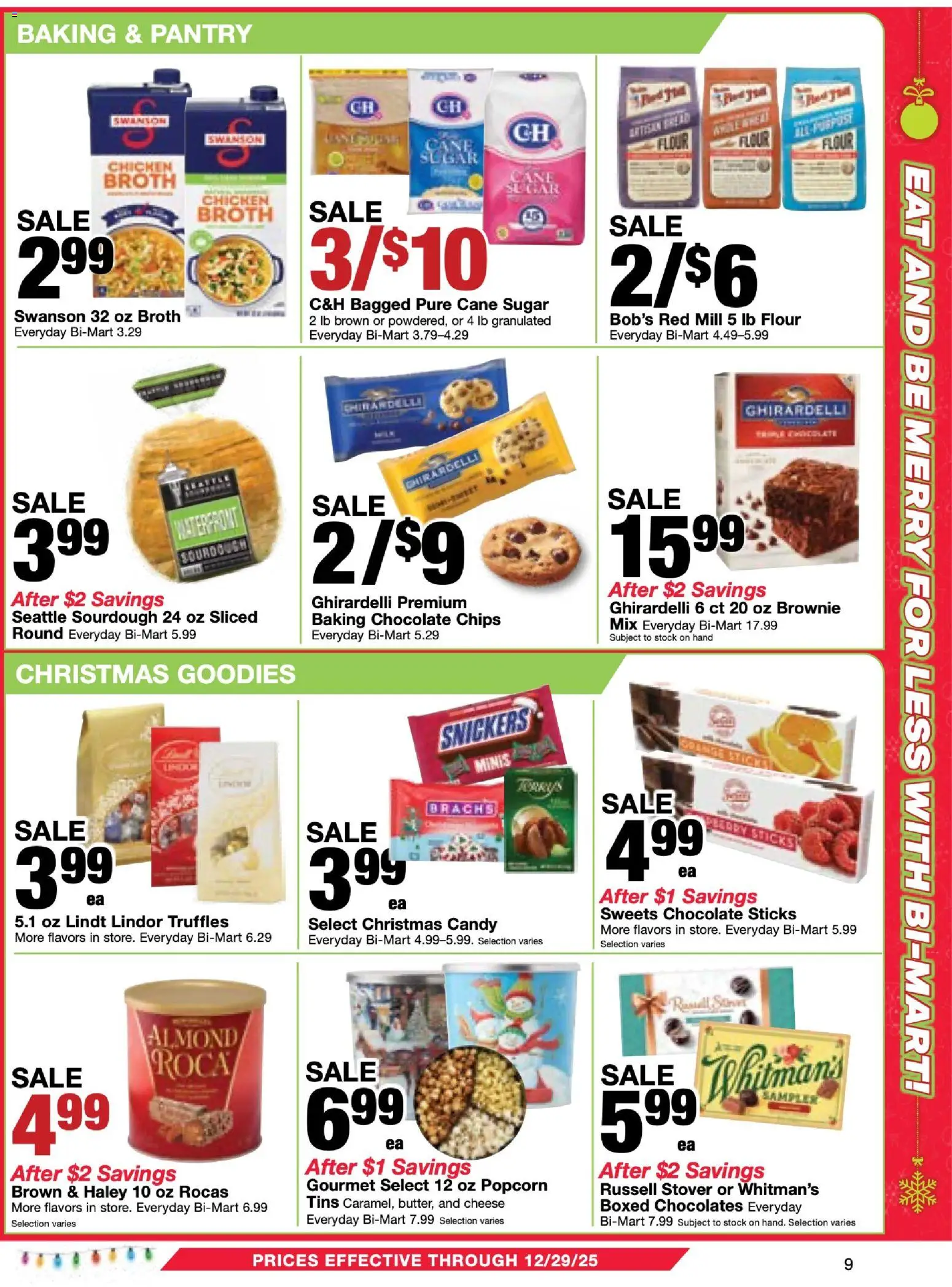 Bi-Mart Membership Savings Book - valid from 16.12.2025 | Page: 9 | Products: Cheese, Chocolate, Chips, Sugar