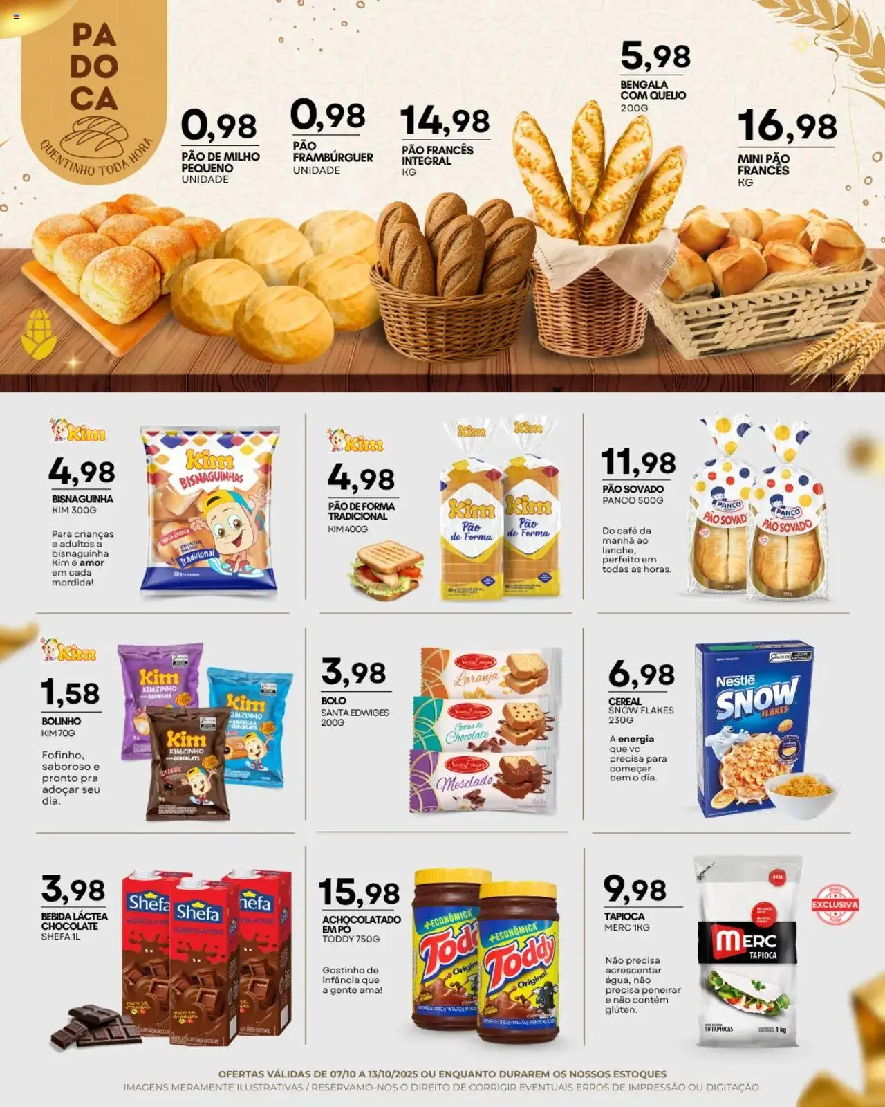 Mercadão Atacadista Folheto - válido de 07.10.2025 | Página: 8 | Produtos: Pão, Café, Pão de forma, Pão francês