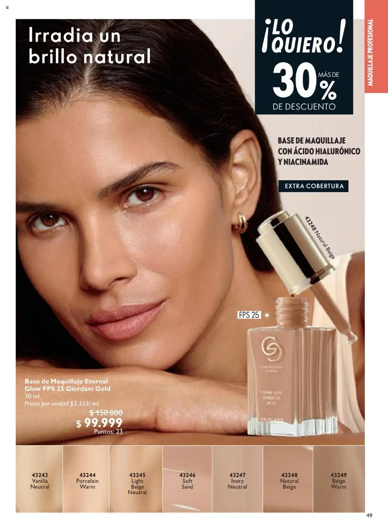 Oriflame revista - valida desde el 12.07.2025 | Página: 49 | Productos: Base de maquillaje, Brillo, Maquillaje