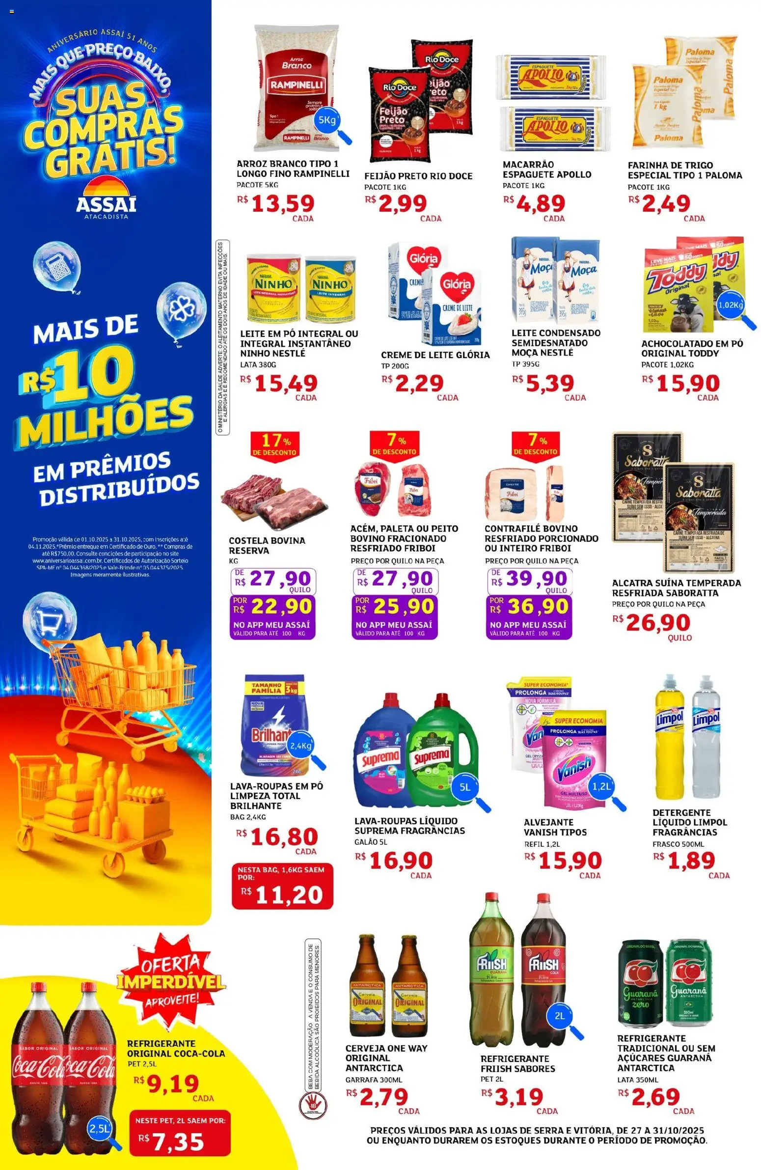 Assaí Atacadista Folheto - válido de 27.10.2025 | Página: 2 | Produtos: Guaraná, Detergente, Cálcio, Bebida