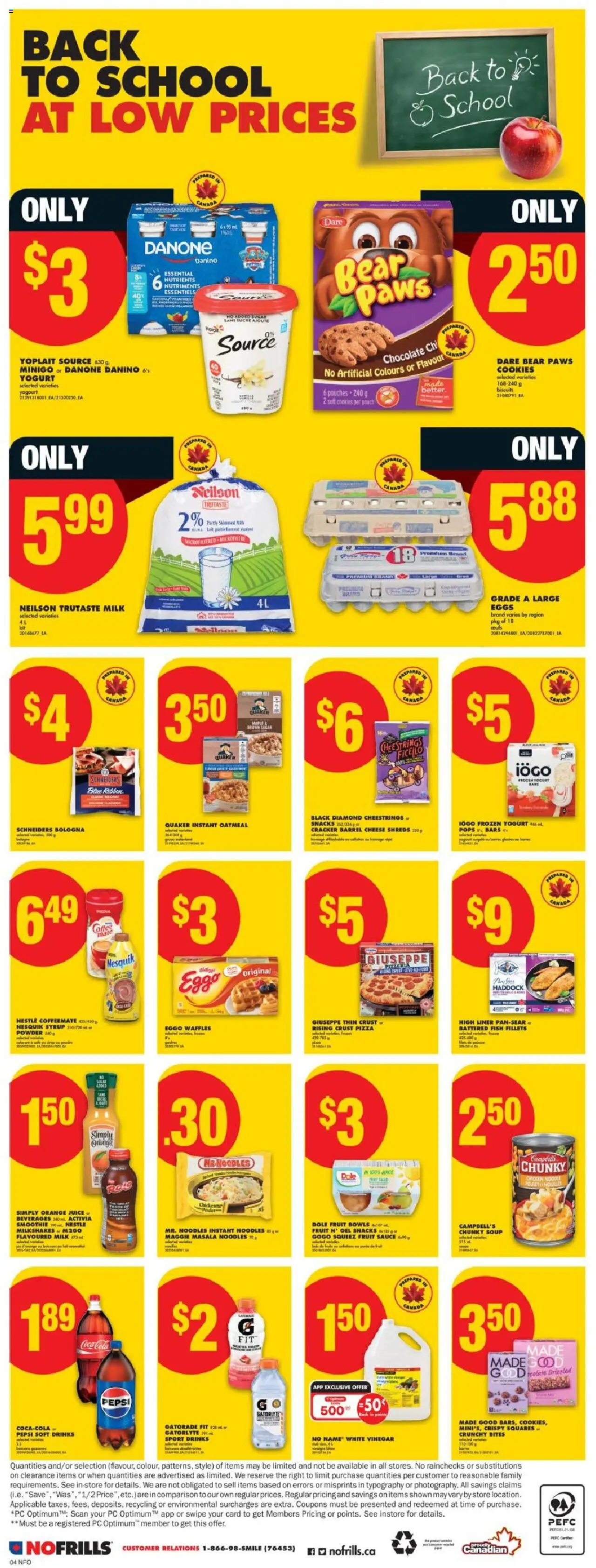 No Frills flyer valid from 11.09.2025 | Page: 5 | Products: Noodles, Milk, Yogurt, Coffee