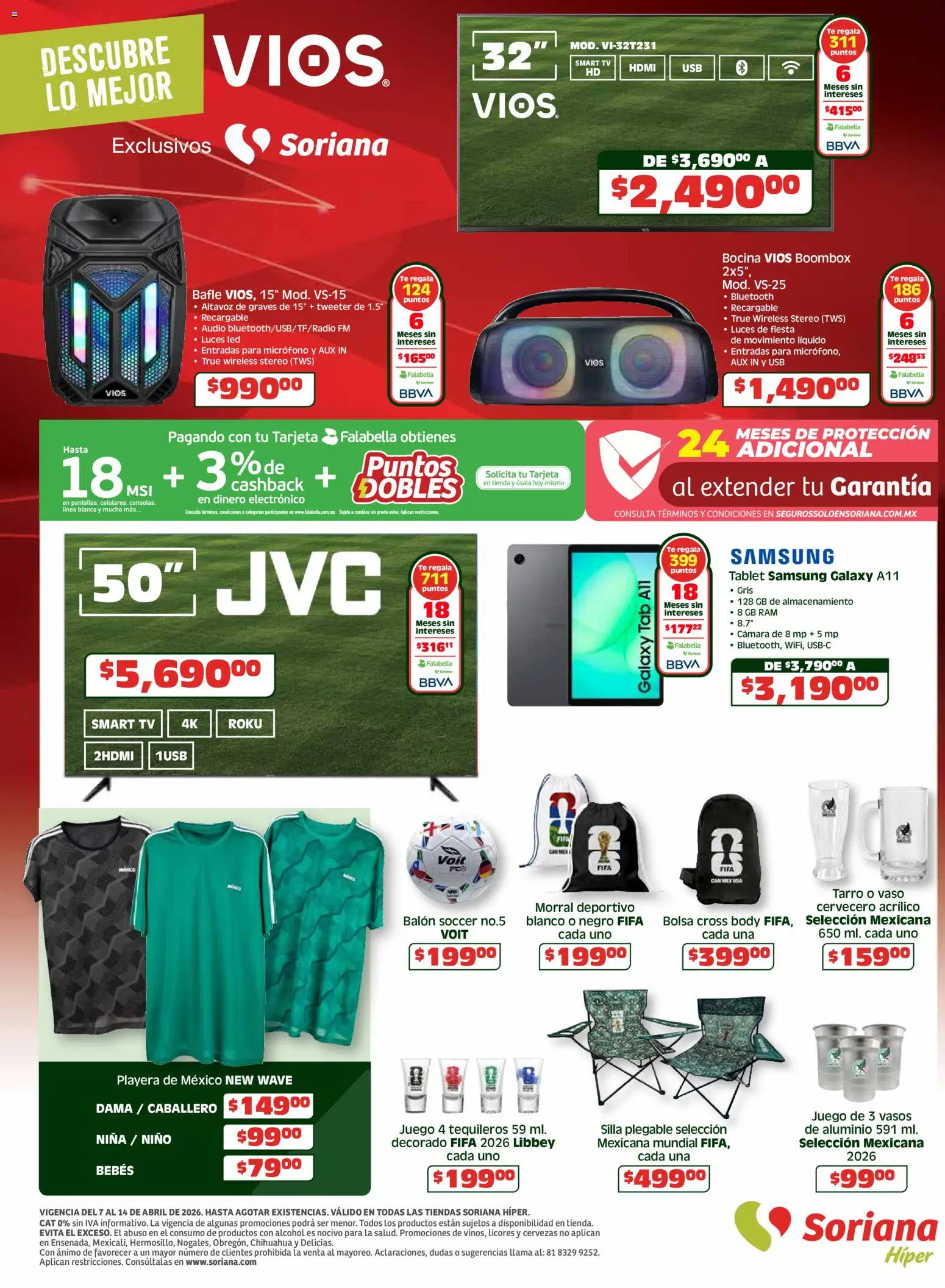Nuevas ofertas de Soriana válidas en toda la República Mexicana desde el 07.04.2026. ¡Encuentra las mejores ofertas en Soriana En México apoyamos con todo Híper! | Página: 9 | Productos: Tablet, Cámara, Vasos, Morral