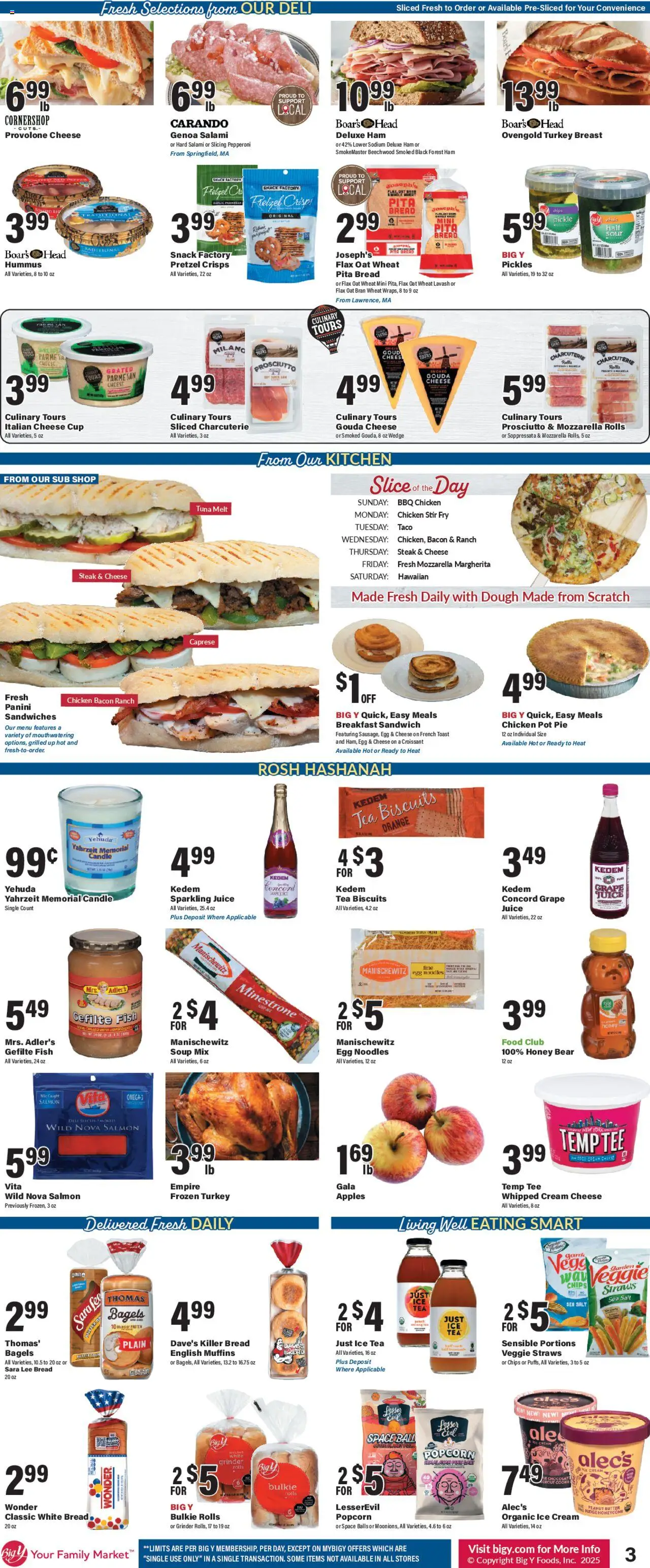 Big Y Weekly Ad - valid from 18.09.2025 | Page: 6 | Products: Butter, Ham, Apples, Ice cream