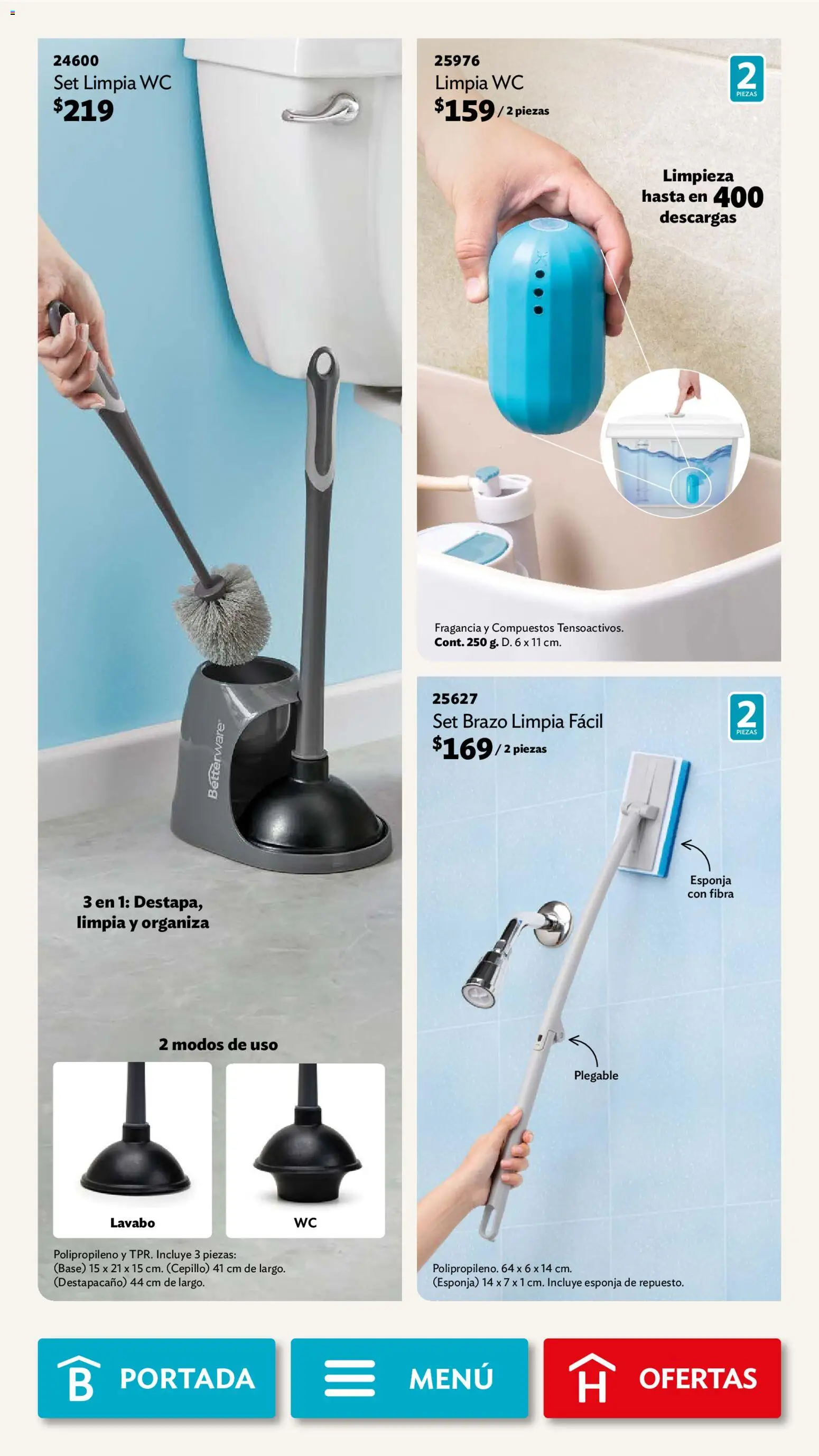 Nuevas ofertas de Betterware válidas en toda la República Mexicana desde el 02.02.2026. ¡Encuentra las mejores ofertas en Betterware campaña 2 2026! | Página: 105 | Productos: Cepillo, Esponja, Lavabo, Fragancia