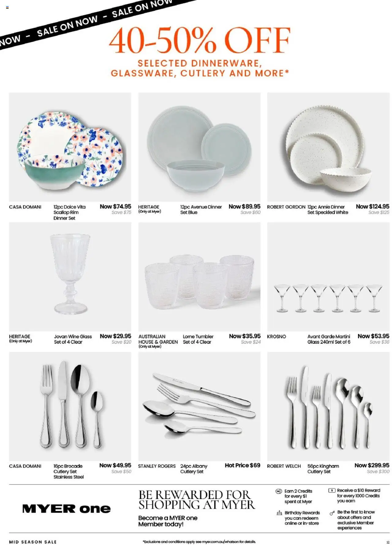 Myer catalogue - valid from 10.09.2025 | Page: 12 | Products: Cutlery, Dinner set, Wine