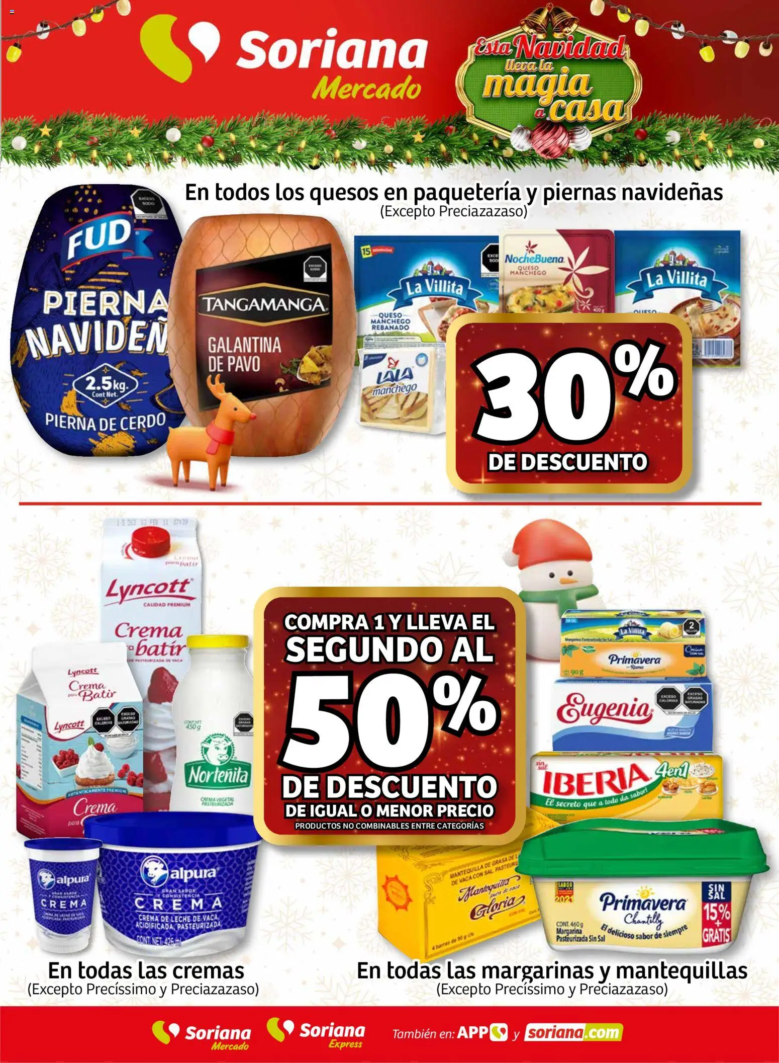 Nuevas ofertas de Soriana válidas en toda la República Mexicana desde el 11.12.2025. ¡Encuentra las mejores ofertas en Soriana - Fin de Semana Mercado: BCS, Son y Sin! | Página: 3 | Productos: Crema de leche, Sal, Queso, Margarina