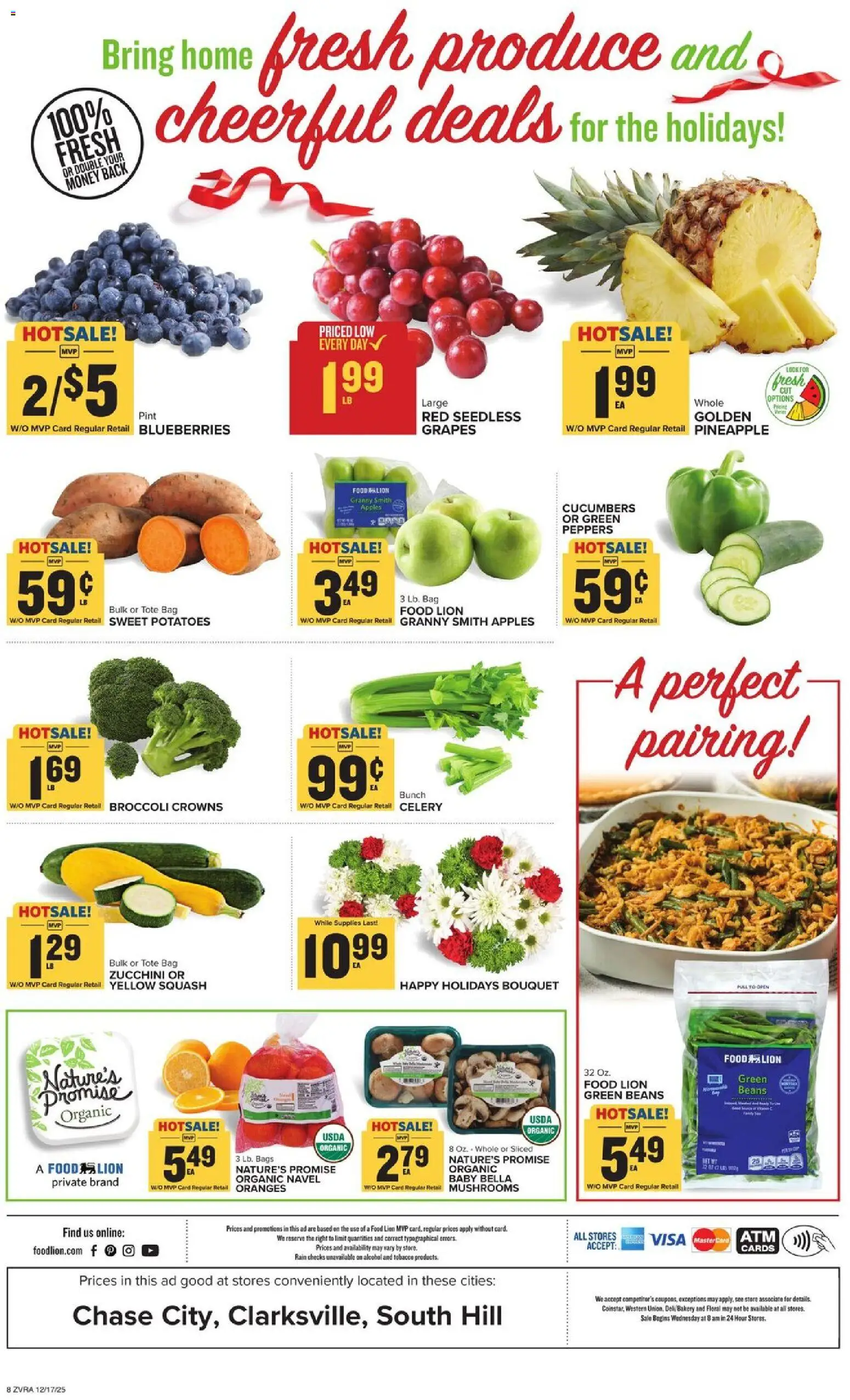 Food Lion Weekly Ad - valid from 17.12.2025 | Page: 15 | Products: Oranges, Potatoes, Grapes, Bag
