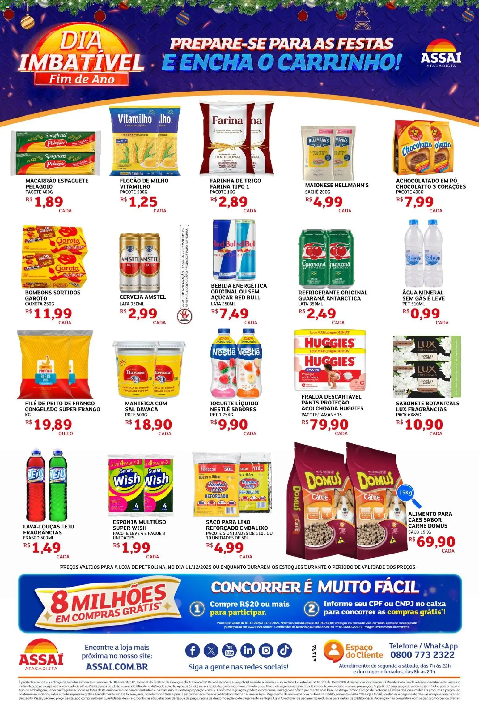 Assaí Atacadista Folheto - válido de 11.12.2025 | Página: 2 | Produtos: Esponja, Achocolatado, Farinha de trigo, Carne