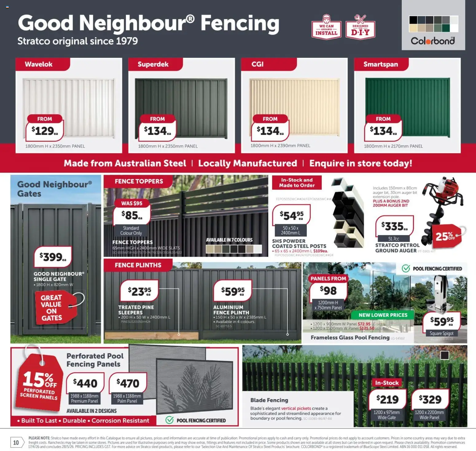 Stratco catalogue - valid from 17.04.2026 | Page: 10 | Products: Fence, Gate, Powder, Screen