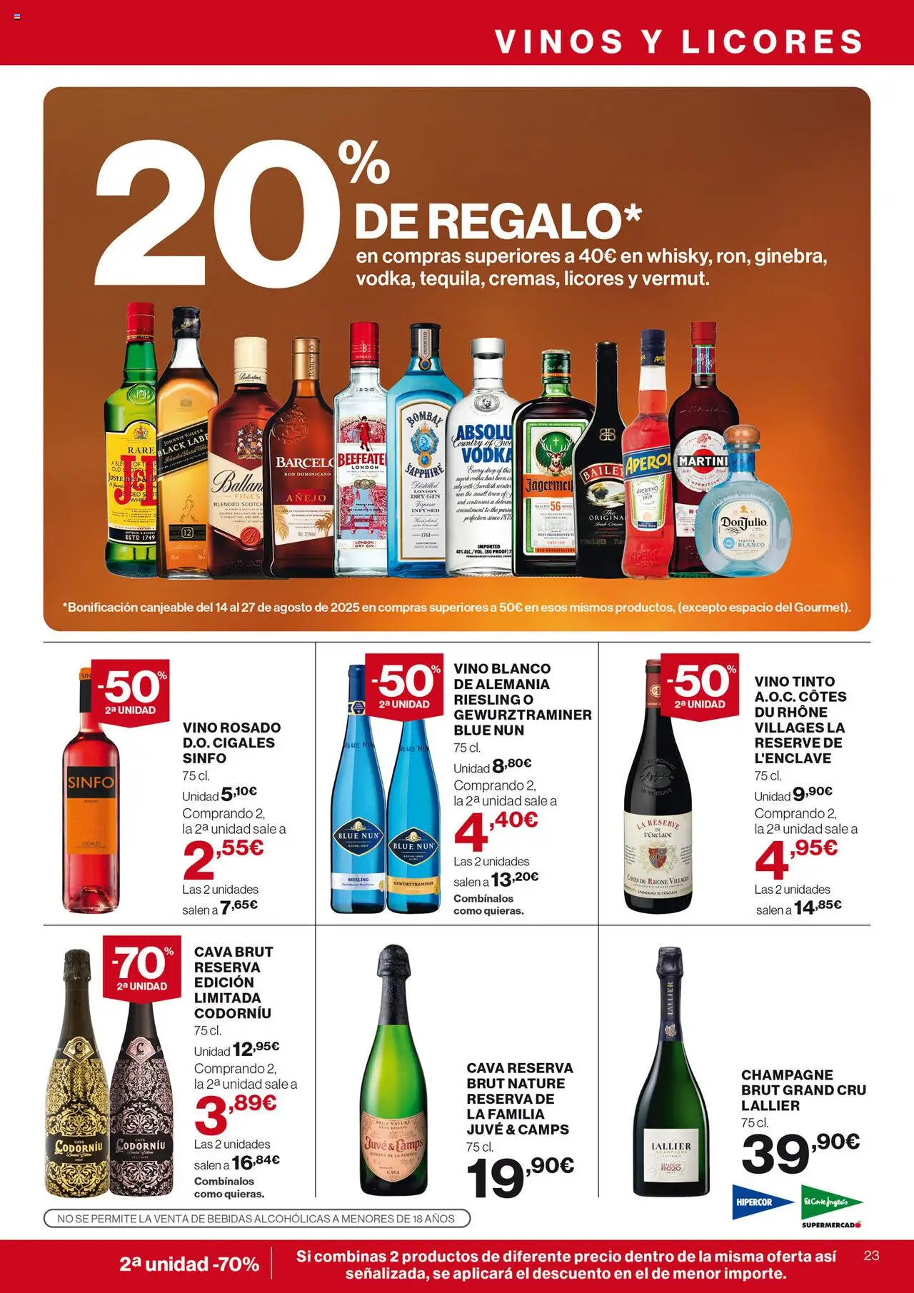 Nuevas ofertas de El Corte Inglés válidas en toda la República Mexicana desde el 31.07.2025. ¡Encuentra las mejores ofertas en El Corte Inglés - Catálogo Nuestros Mejores Precios! | Página: 25 | Productos: Gin, Champagne, Cava, Vodka