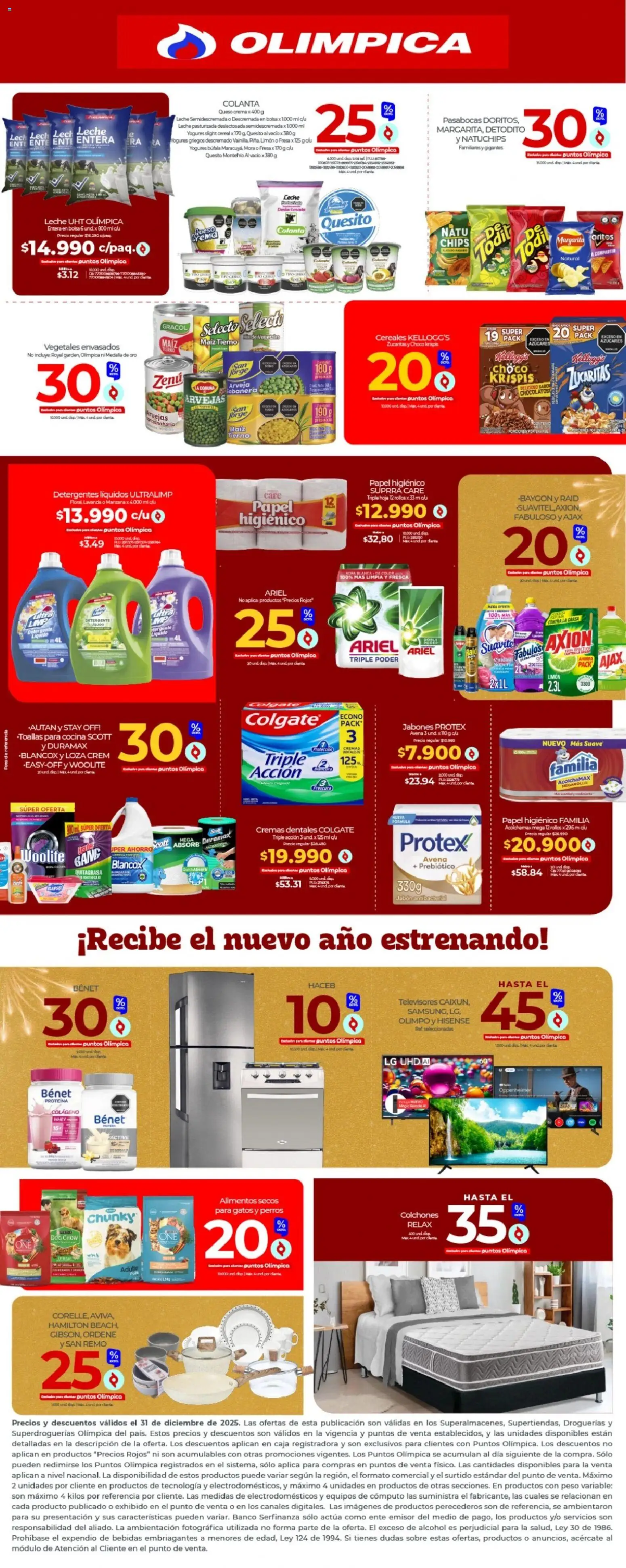 Olímpica revista - valida desde el 31.12.2025 | Página: 3 | Productos: Crema, Banco, Peso, Leche