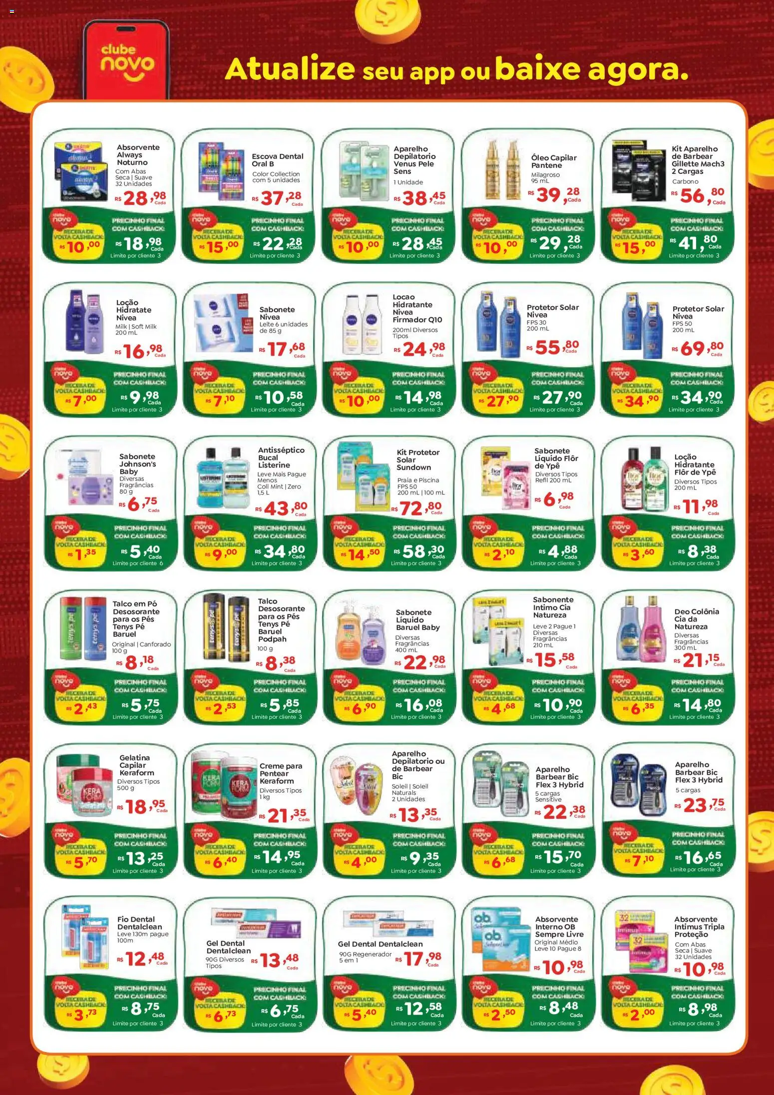 Novo Atacarejo Folheto - válido de 24.10.2025 | Página: 3 | Produtos: Talco, Óleo, Creme para pentear, Gelatina