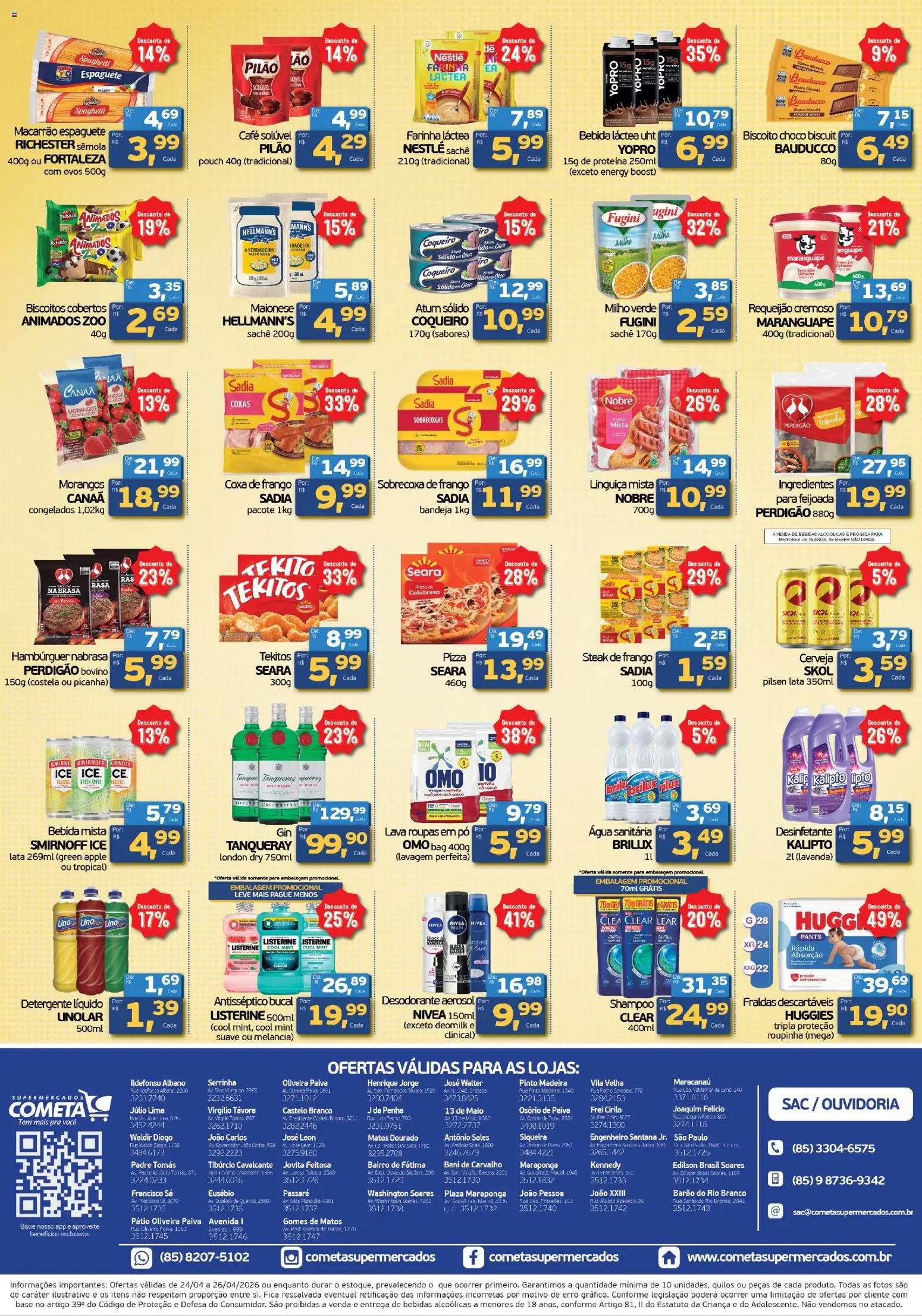 Cometa Supermercados Folheto - válido de 24.04.2026 | Página: 2 | Produtos: Farinha láctea, Cerveja, Frango, Maionese