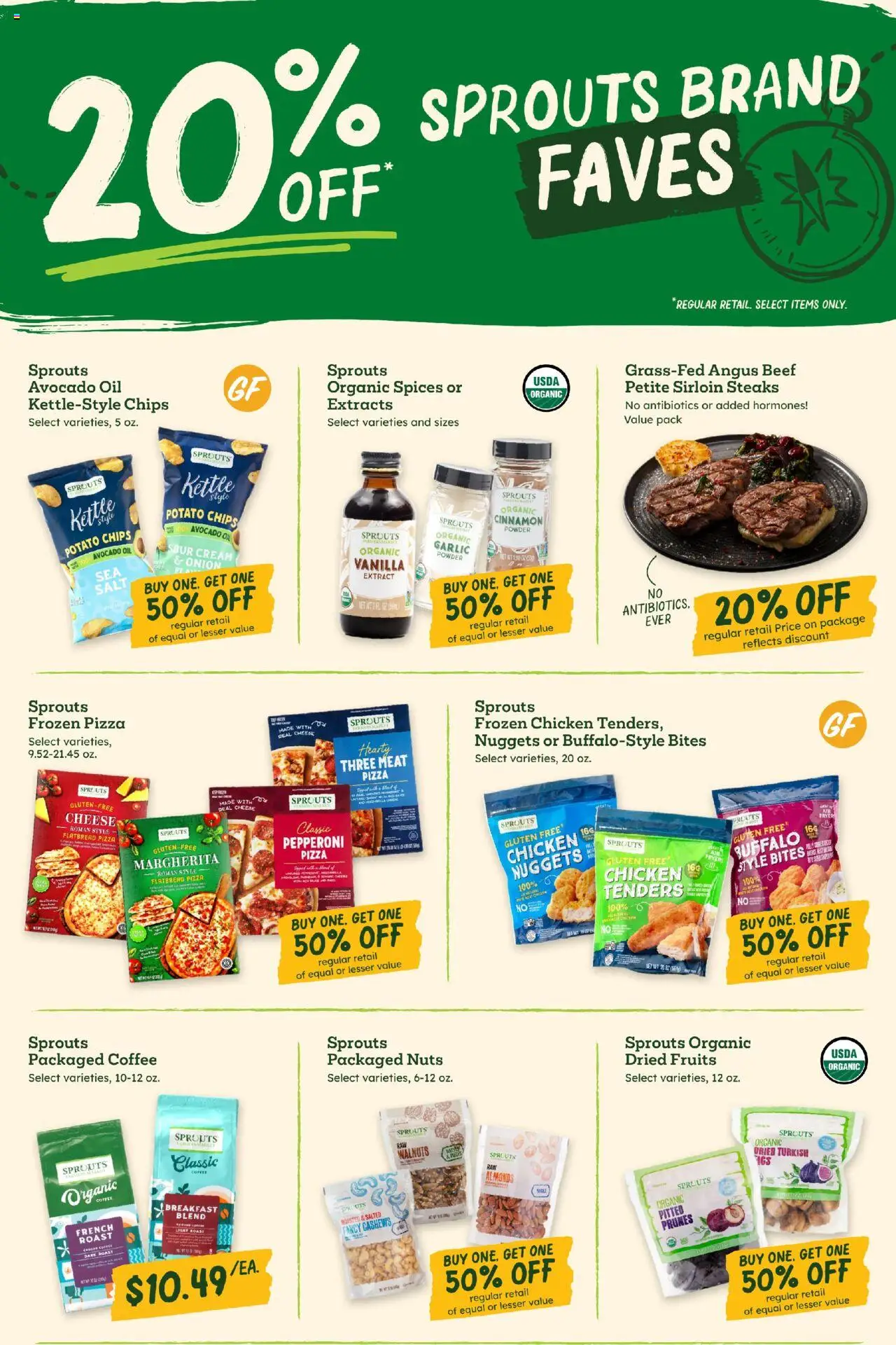 Sprouts Weekly Ad - valid from 15.10.2025 | Page: 4 | Products: Pizza, Sour cream, Chips, Nuts