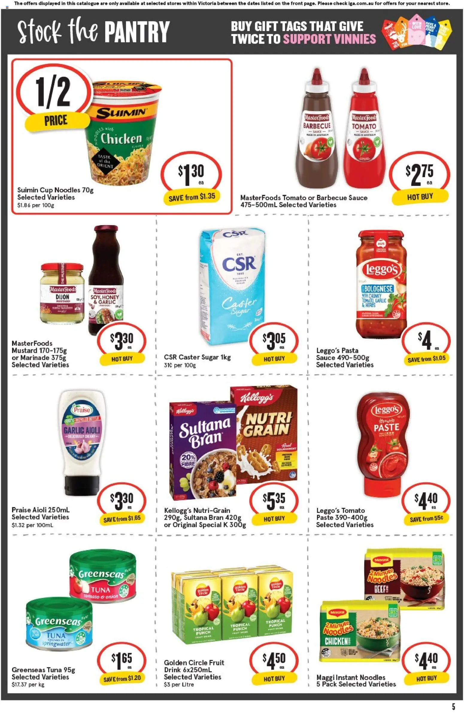 IGA catalogue - valid from 19.11.2025 | Page: 6 | Products: Honey, Noodles, Pasta, Sugar