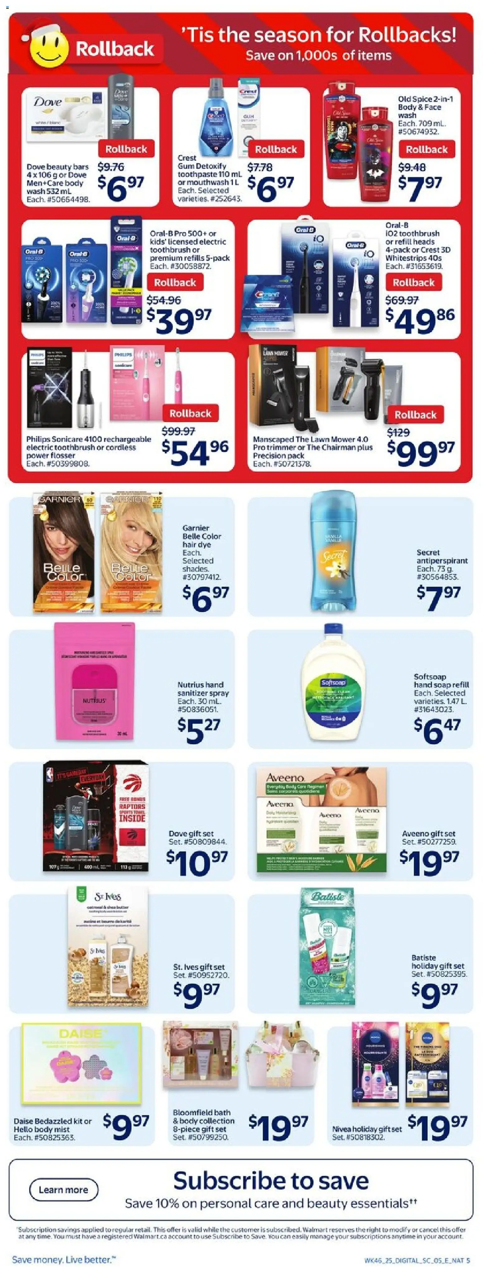 Walmart flyer valid from 11.12.2025 | Page: 8 | Products: Mower, Soap, Antiperspirant, Toothpaste