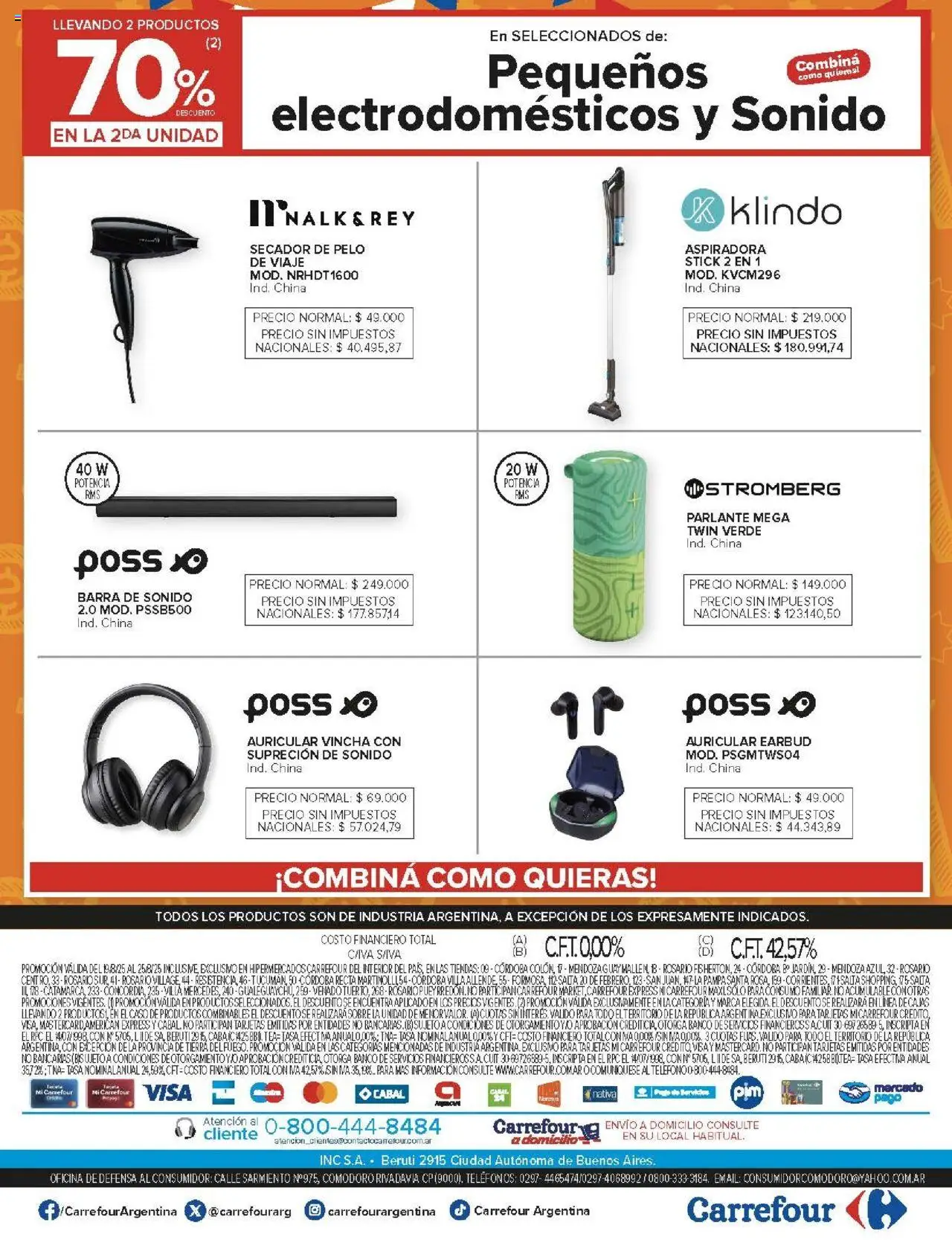 Carrefour ofertas - Catamarca │ válido desde el 19.08.2025 | Página: 28 | Productos: Teléfono, Caso, Banco, Secador de pelo