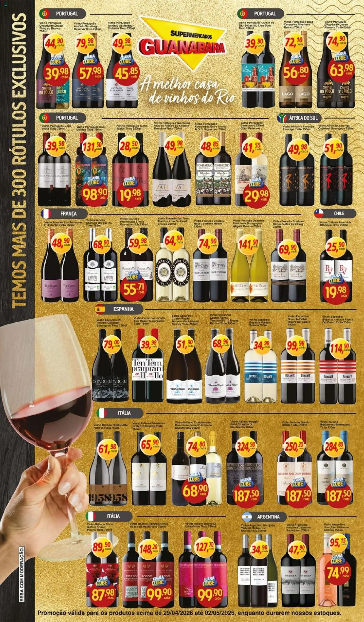 Supermercados Guanabara Folheto - válido de 29.04.2026 | Página: 5 | Produtos: Vinho, Chapéu