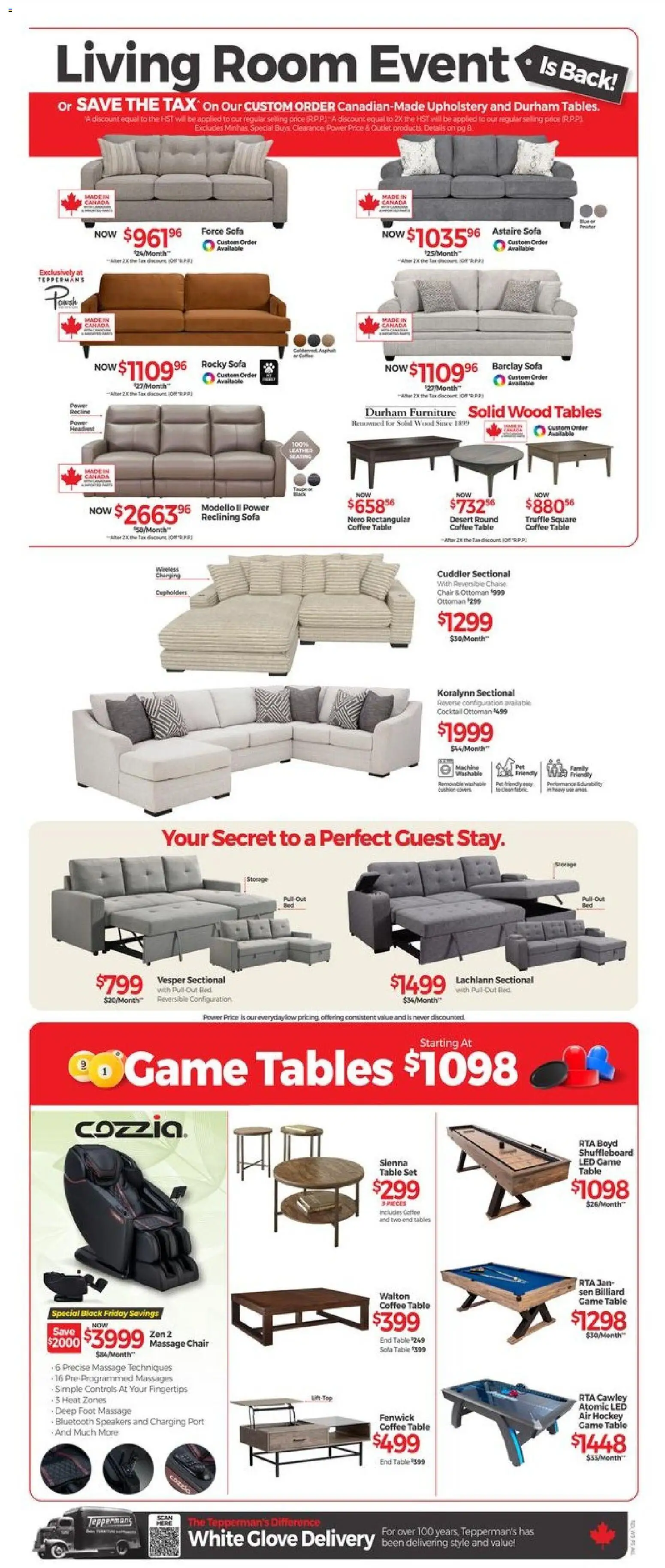 Tepperman's flyer valid from 27.11.2025 | Page: 6 | Products: Bed, Sofa, Coffee table, Coffee